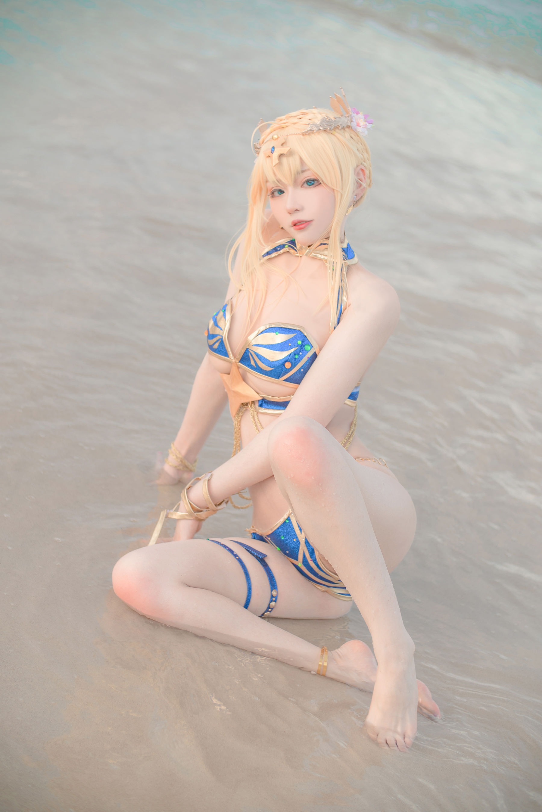 [网红COSER写真] 起司块wii写真 - 白枪泳装第12张