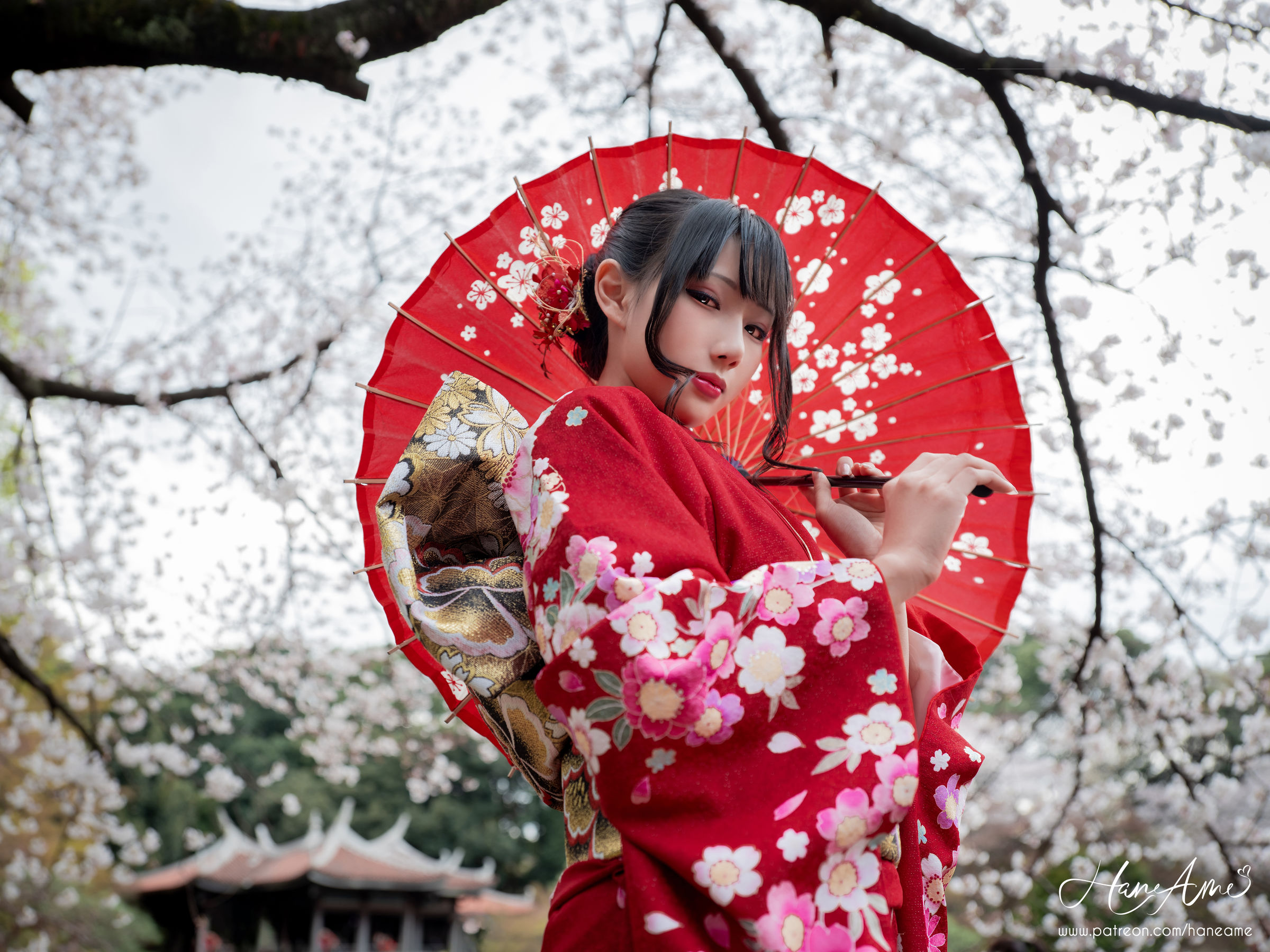[COS福利] Hane Ame 雨波 - 赤紅和服第9张