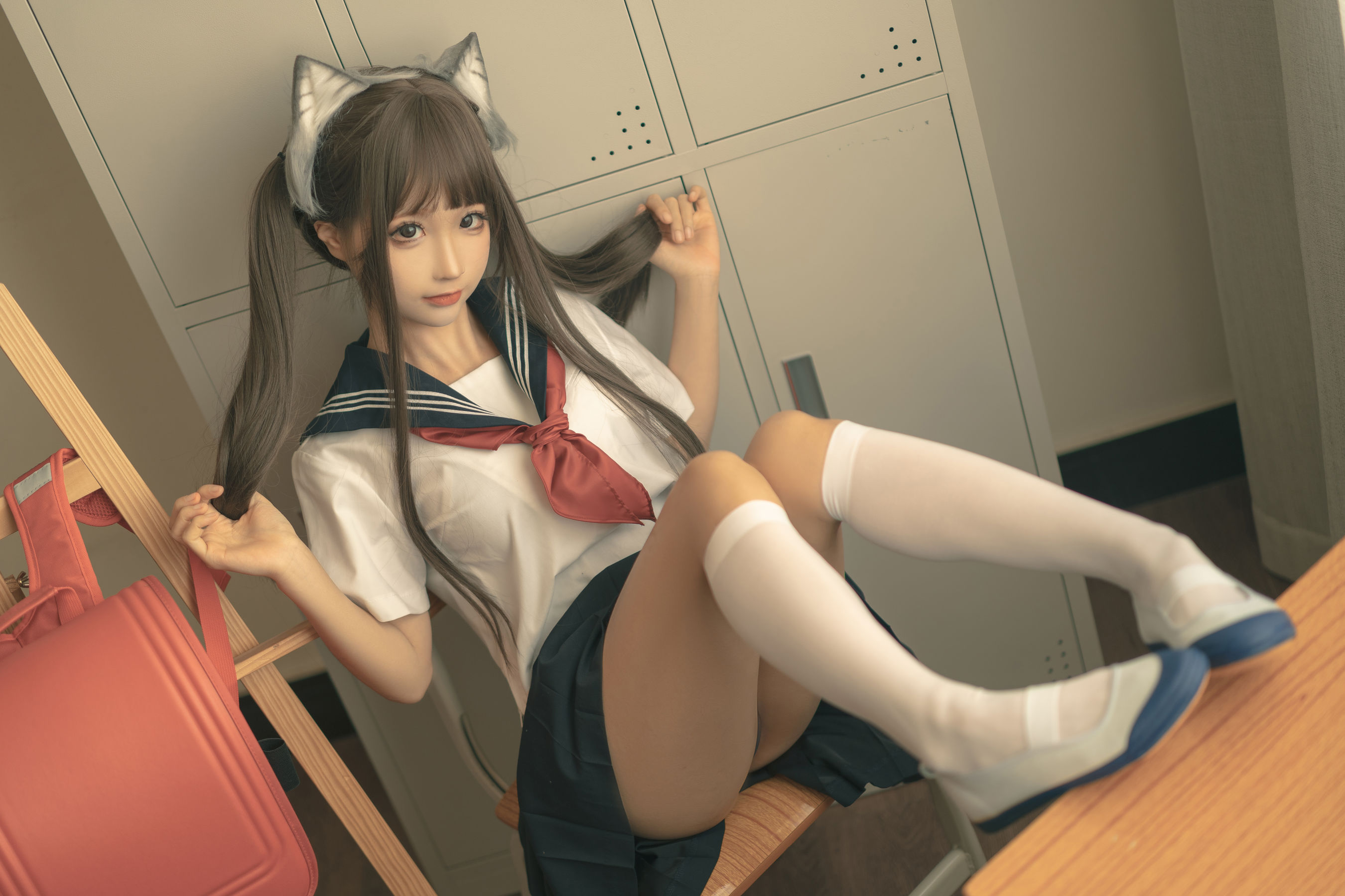 [福利COS] 动漫博主蠢沫沫 - 放学后第3张