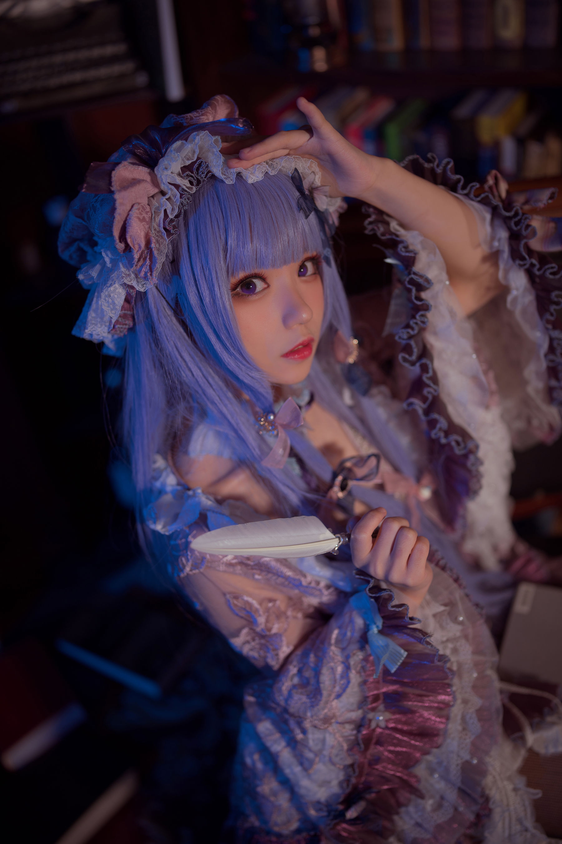 [网红COS] 花柒Hana - 帕秋莉睡衣第6张