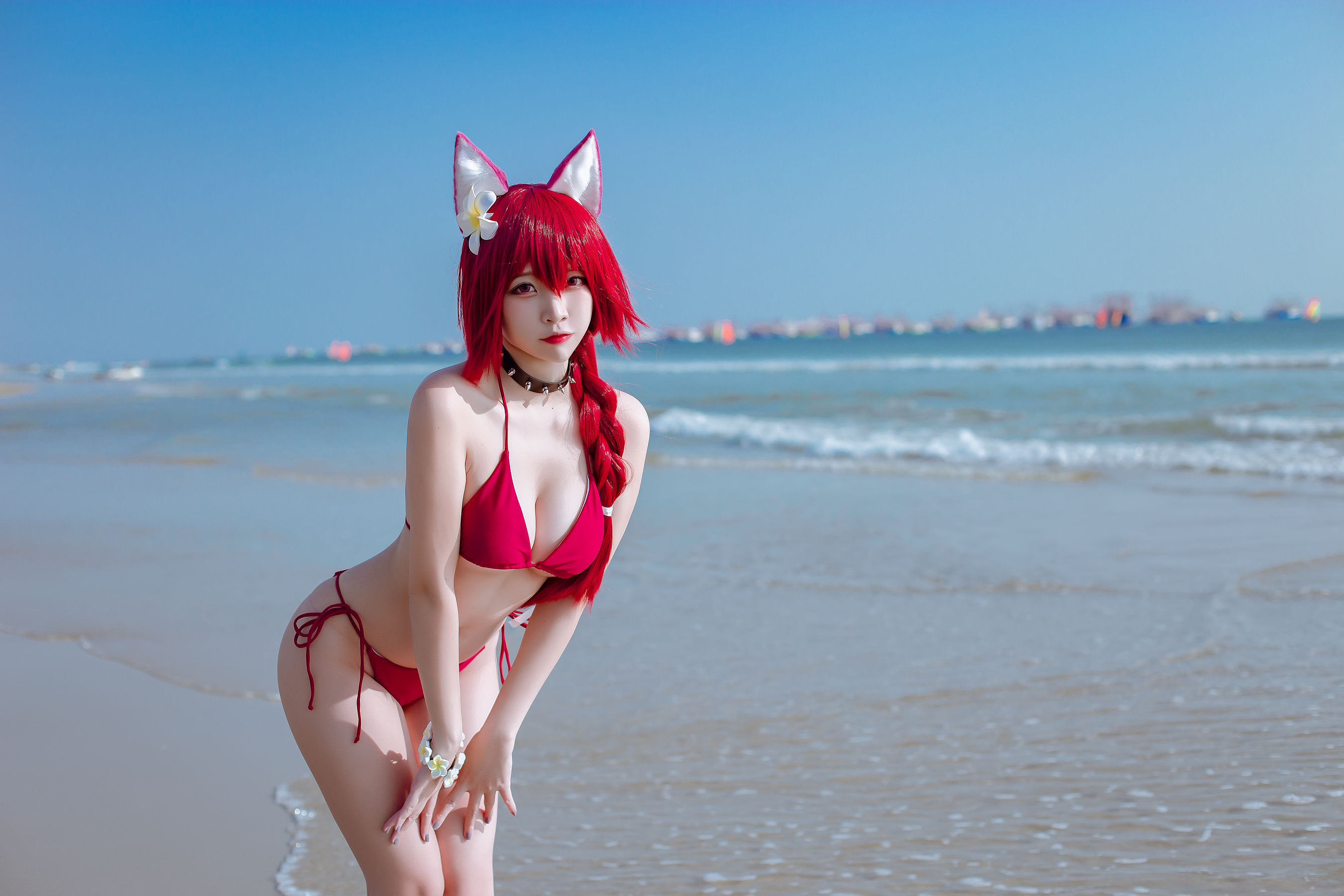 [福利COS] 人气Coser二佐Nisa - 碧蓝 千代田泳装第4张