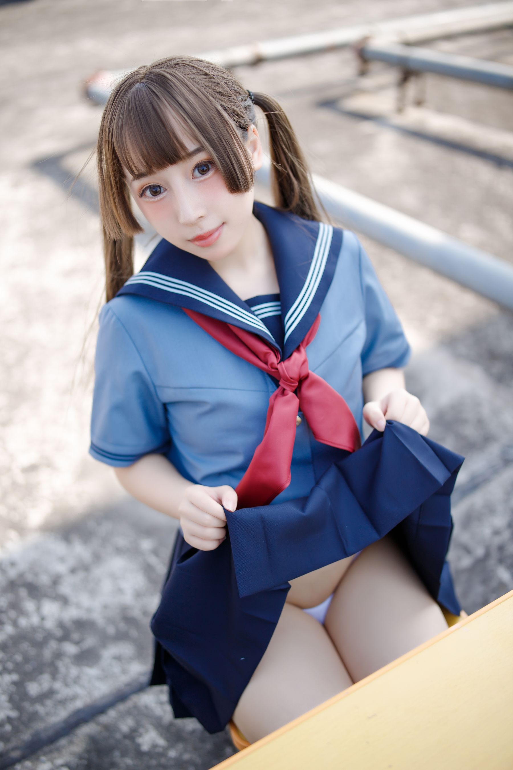 [福利COS] 胡桃猫Kurumineko - 天台的爱之告白第11张