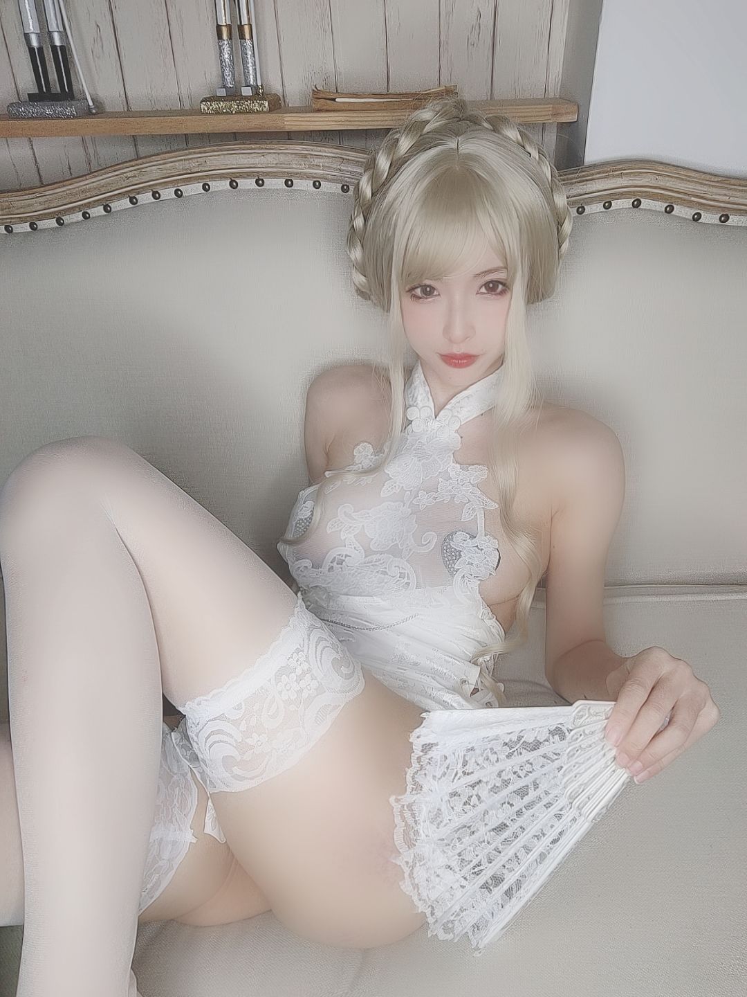 [福利COS] 尤物清水由乃 - 金发旗袍第22张