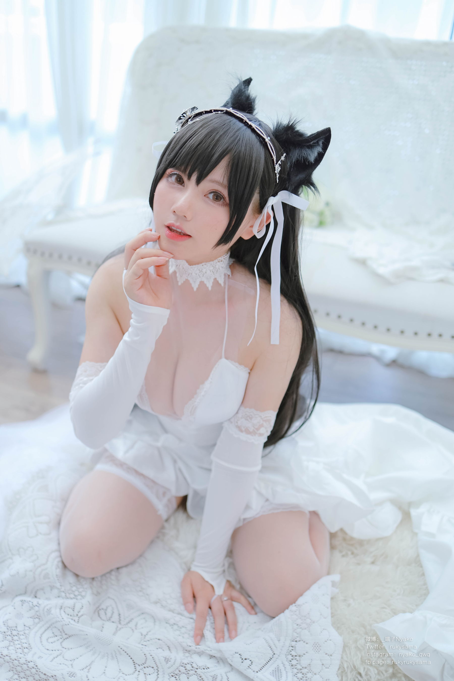 [福利COS] 萌妹子Nyako喵子 - 爱宕婚纱第14张