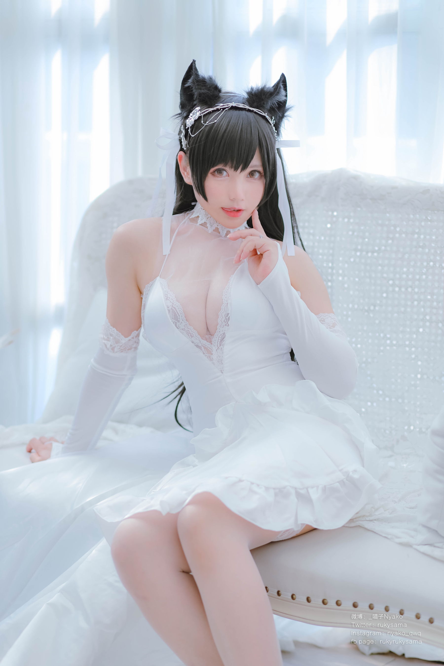 [福利COS] 萌妹子Nyako喵子 - 爱宕婚纱第6张