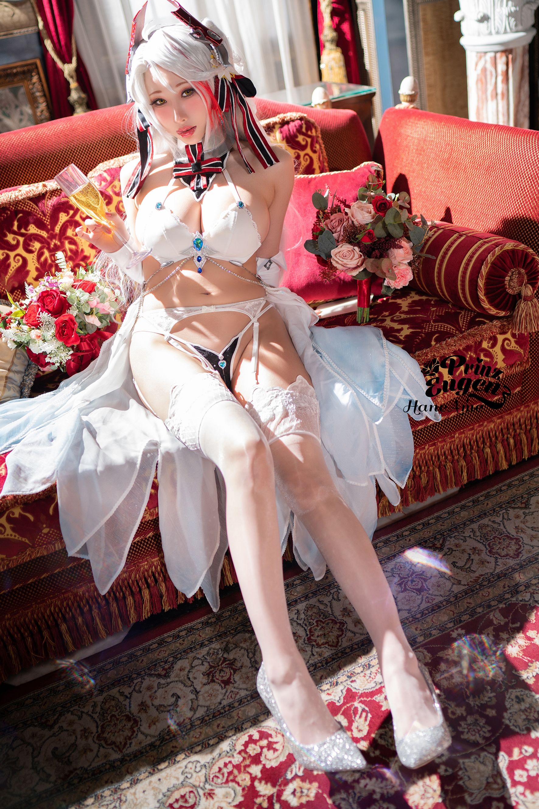 [福利COS] Hane Ame 雨波写真 - 欧根亲王 婚纱第1张