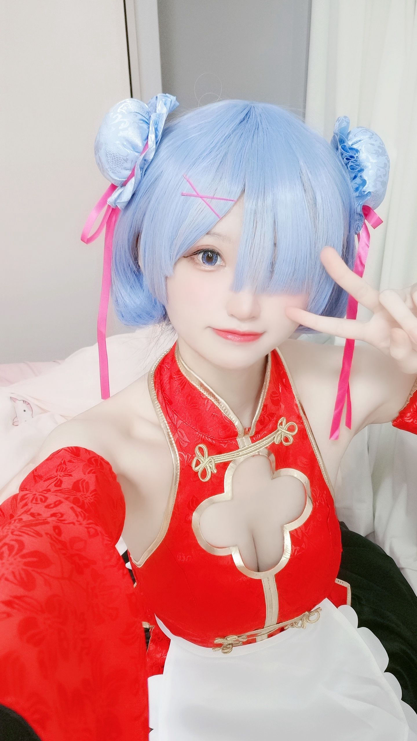 [福利COS] 千阳(ちよ) - 蕾姆旗袍第5张