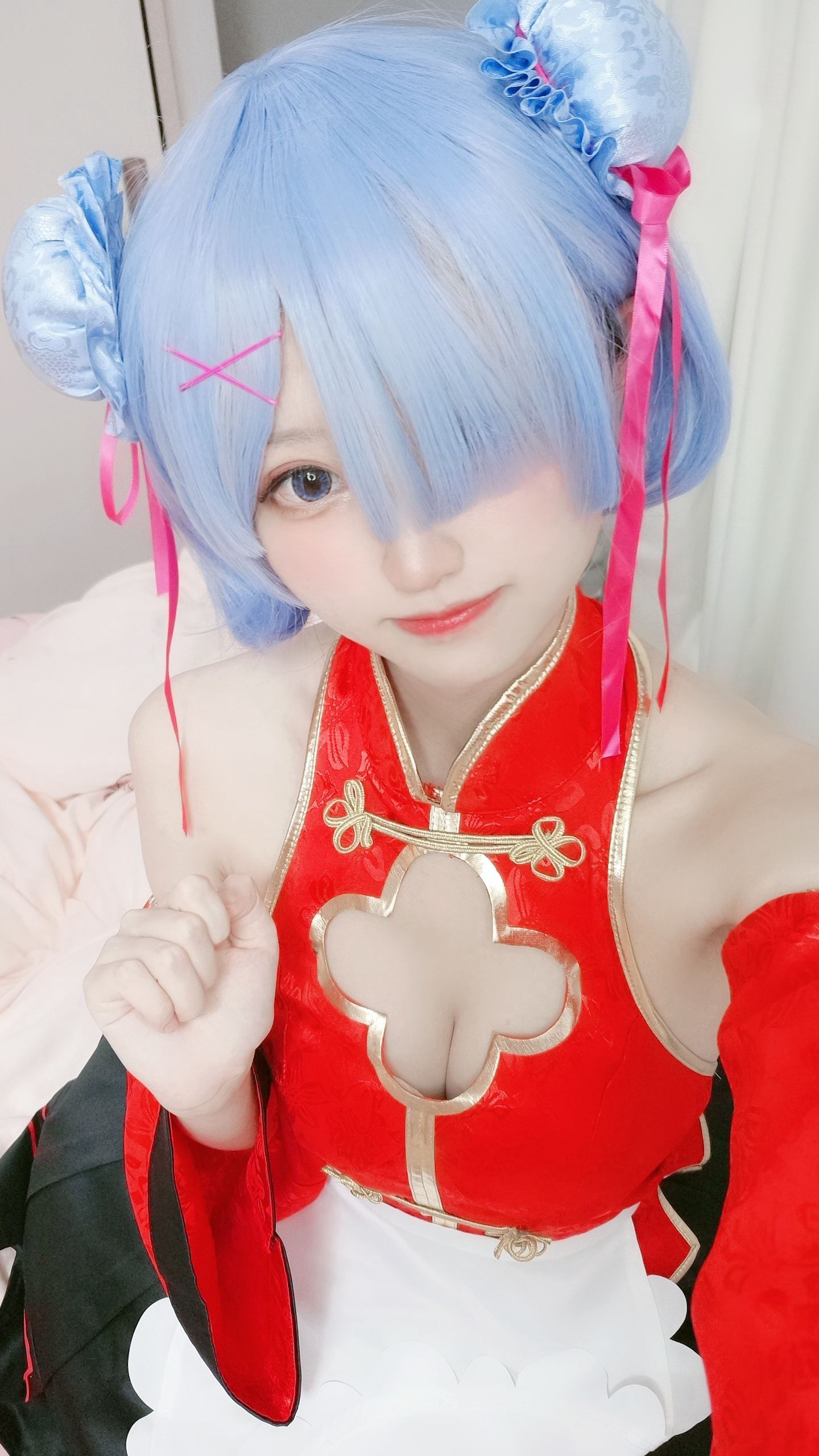 [福利COS] 千阳(ちよ) - 蕾姆旗袍第4张