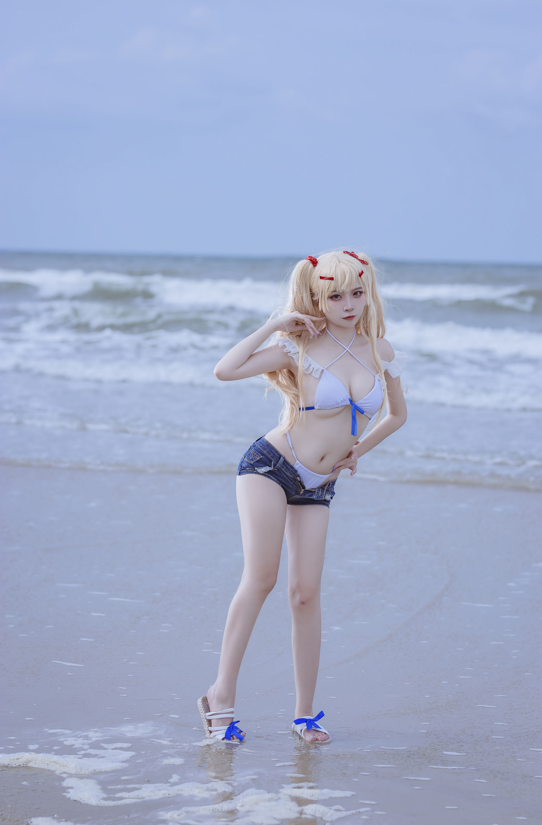 [福利COS] 人气Coser二佐Nisa - 碧蓝 苏塞克斯泳装第7张