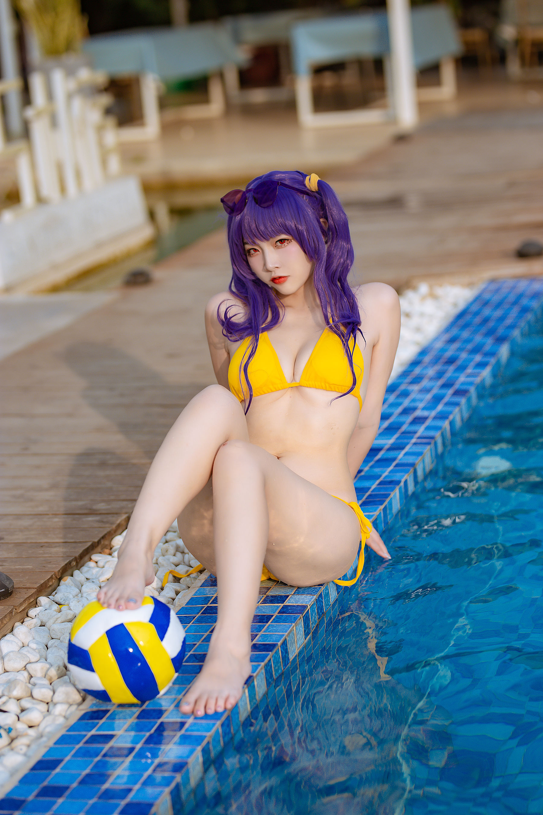 [福利COS] 人气Coser二佐Nisa - 碧蓝 波拉泳装第8张