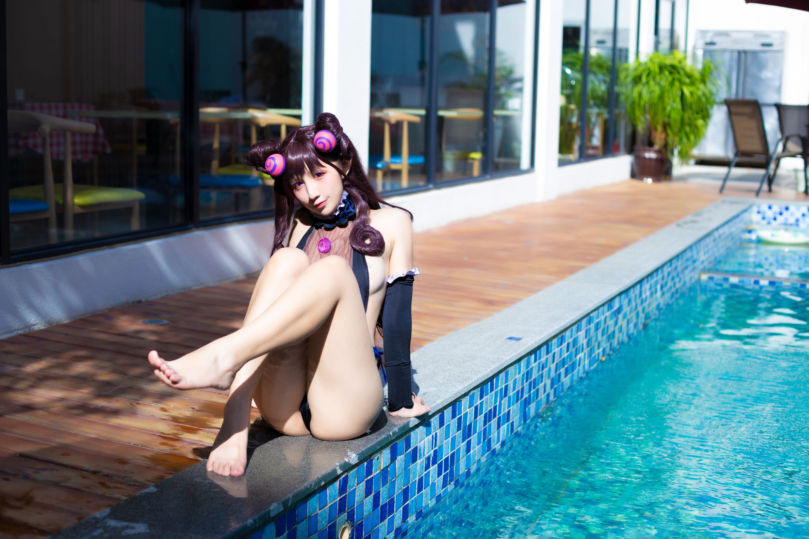 [福利COS] 动漫博主九曲Jean - 紫式部泳装第5张