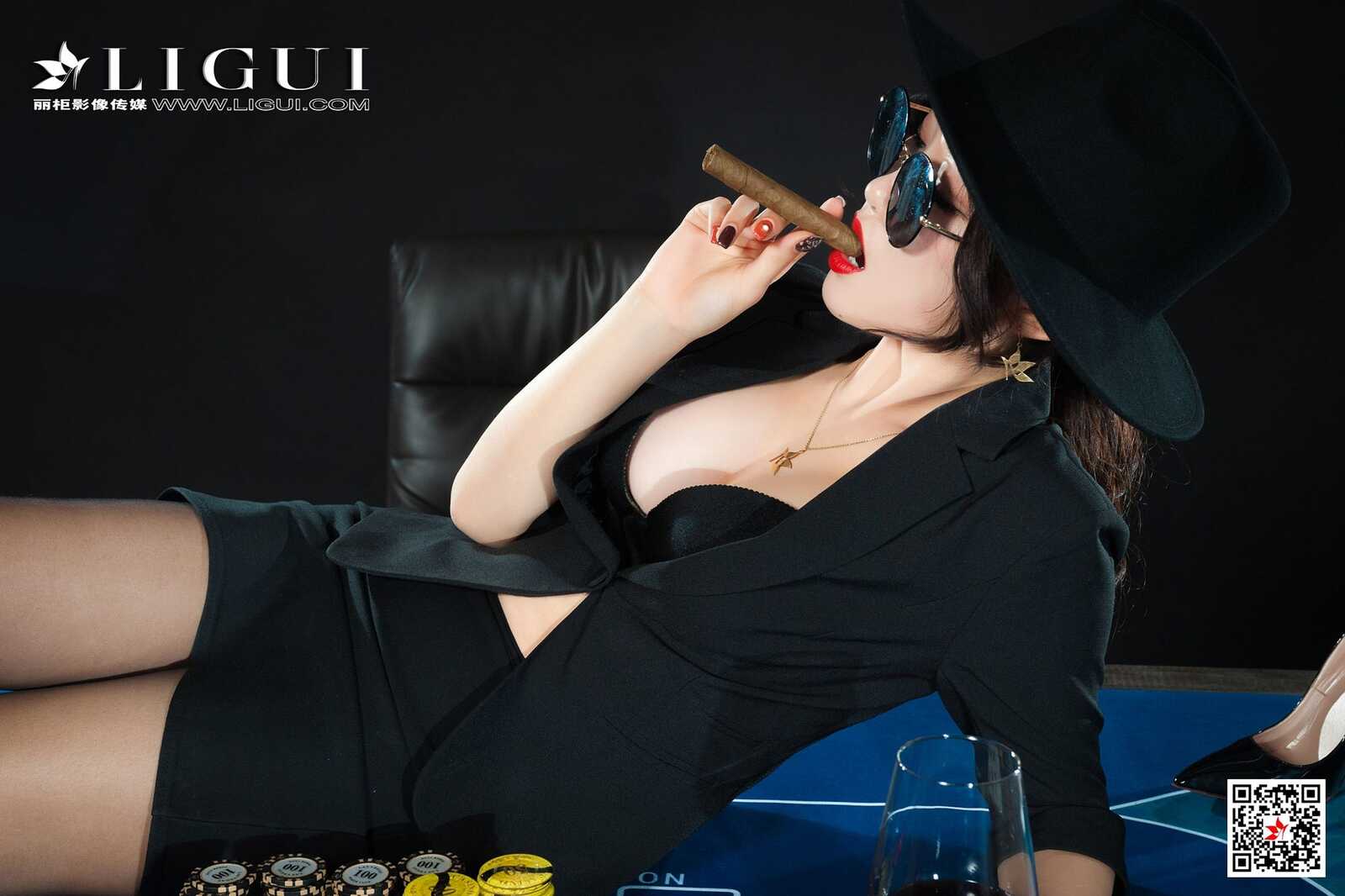 腿模筱筱《赌场黑丝女王》 [丽柜Ligui] 写真集第11张