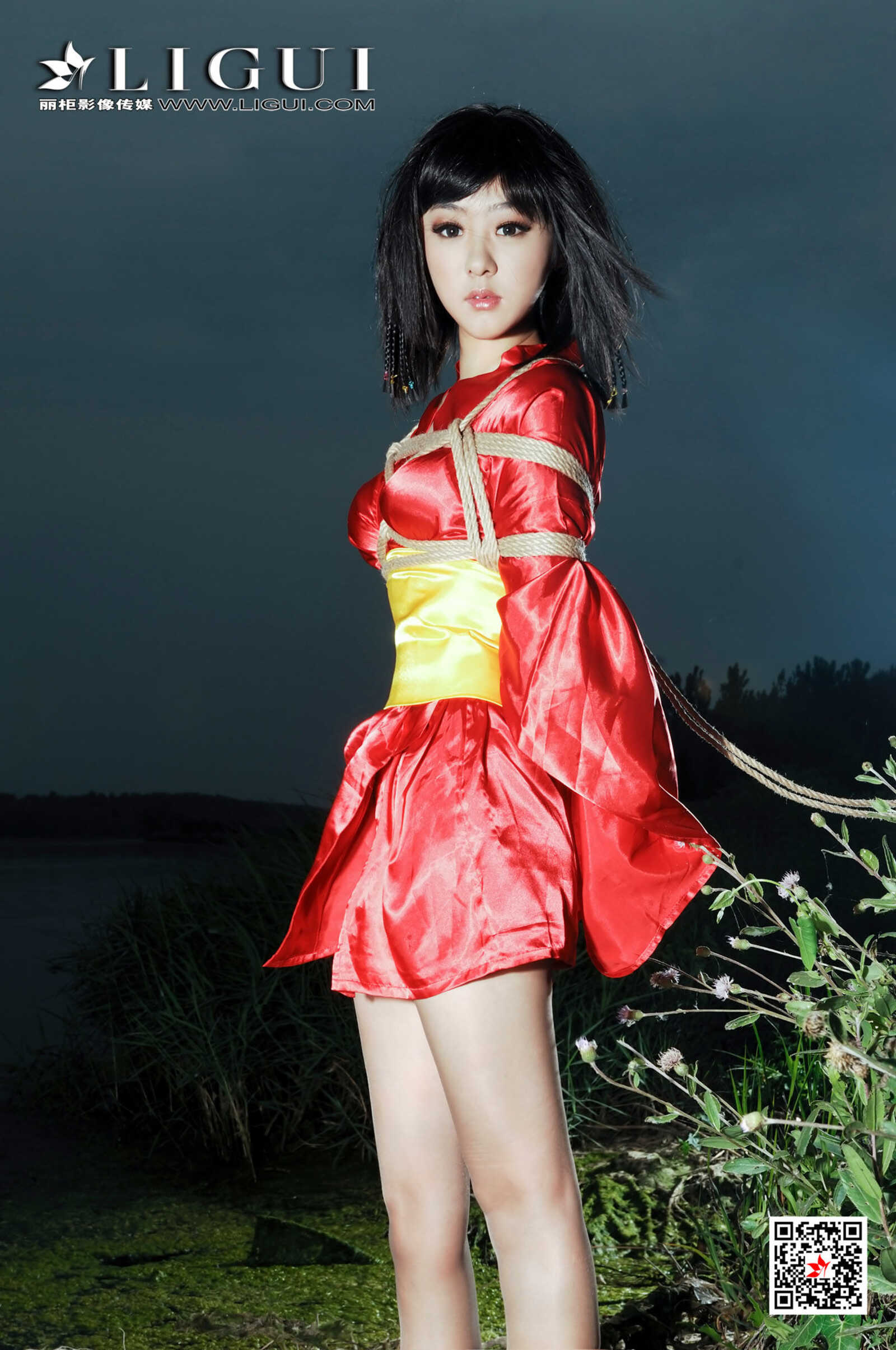 模特佩佩《黑夜美束》 [丽柜Ligui] 精品图集 写真第6张