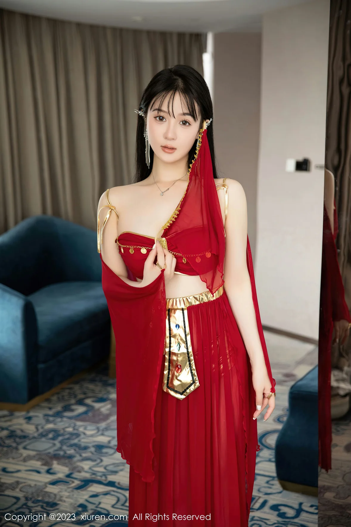  XiuRen 秀人 No.7103 柚琪Rich 红色西域舞服性感写真 [74P]第5张