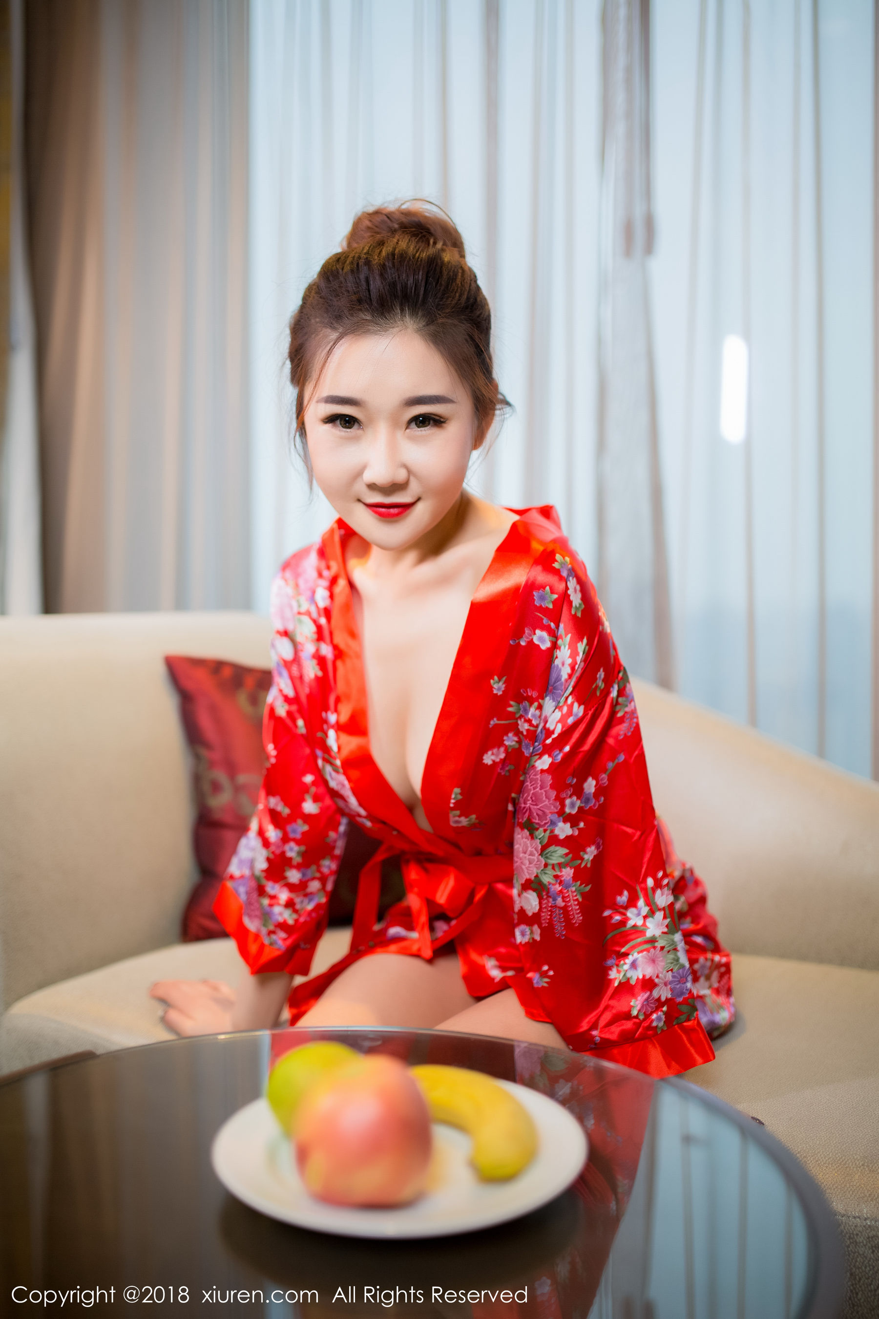 棉花糖candy《华丽和服+半透丝袜》 秀人 No.892第1张