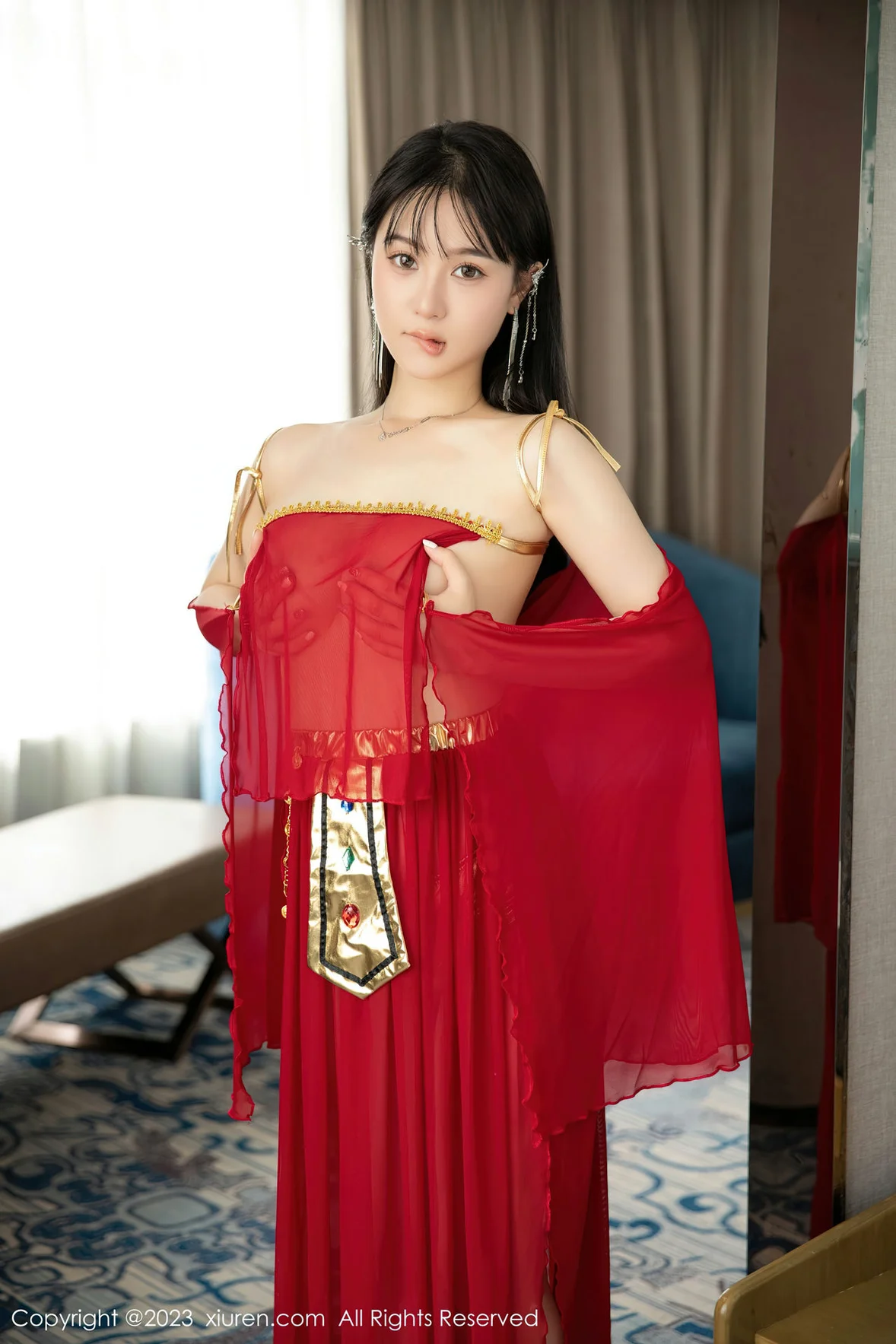  XiuRen 秀人 No.7103 柚琪Rich 红色西域舞服性感写真 [74P]第14张