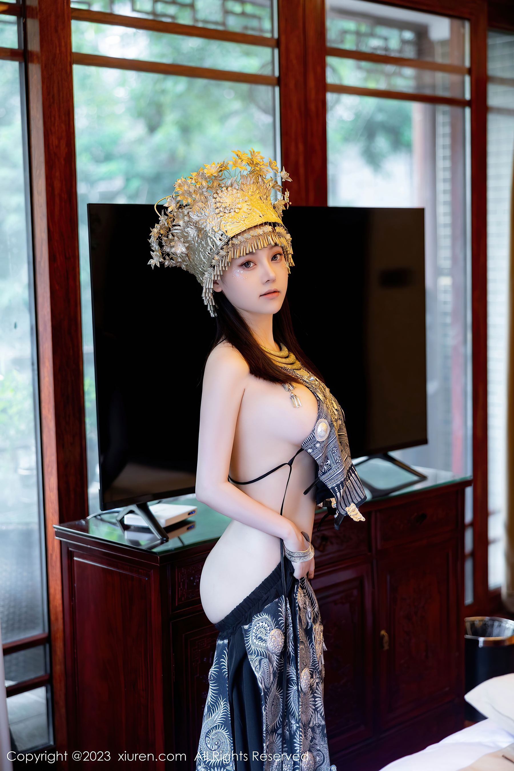  XiuRen 秀人 No.7448 豆瓣酱 苗族服饰第3张