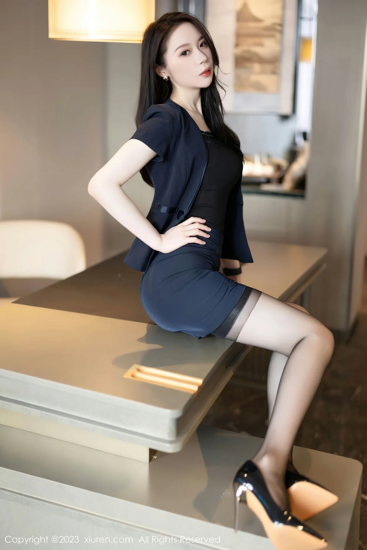  XiuRen 秀人 No.7212 梦心玥 蓝色制服性感写真 [84P]第7张