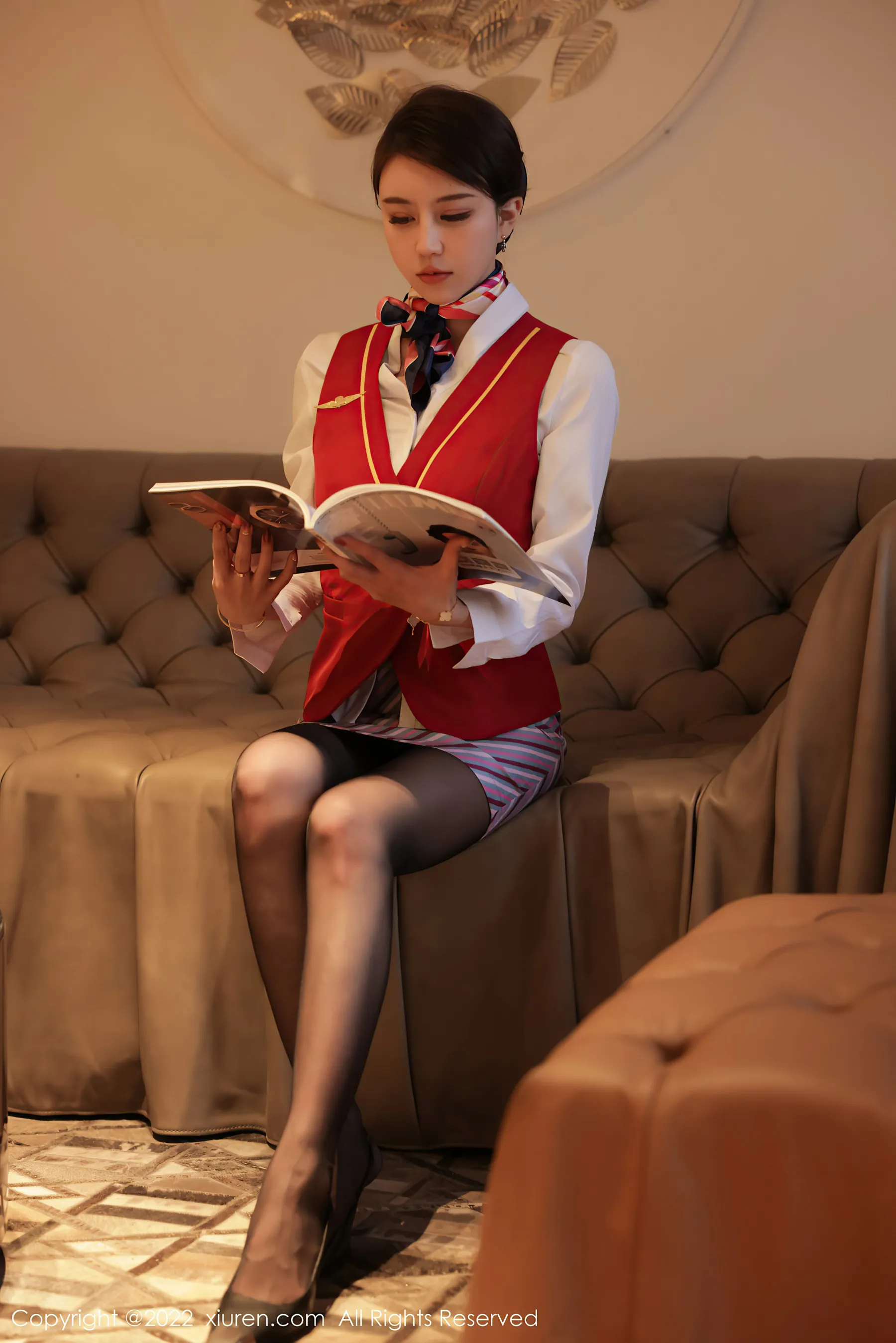  秀人网 No.4824 tina_甜仔 空姐制服蕾丝写真第15张