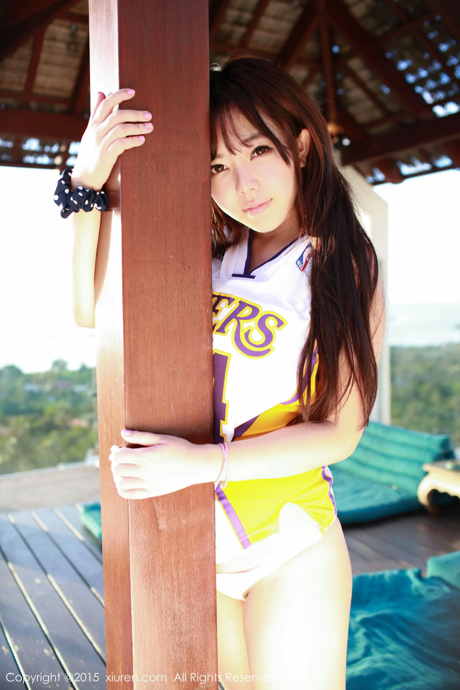  刘飞儿Faye《科比篮球服+布条内衣》 秀人网 No.452第10张