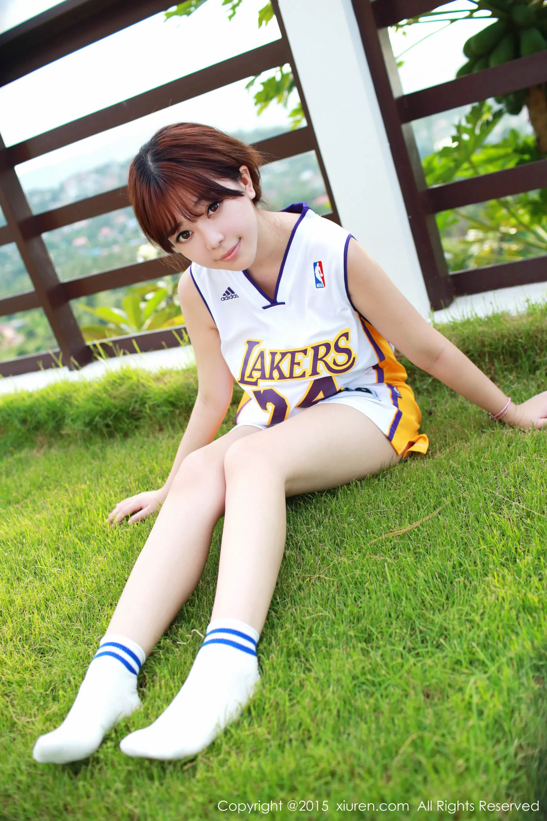  刘飞儿Faye《科比篮球服+布条内衣》 秀人网 No.452第2张