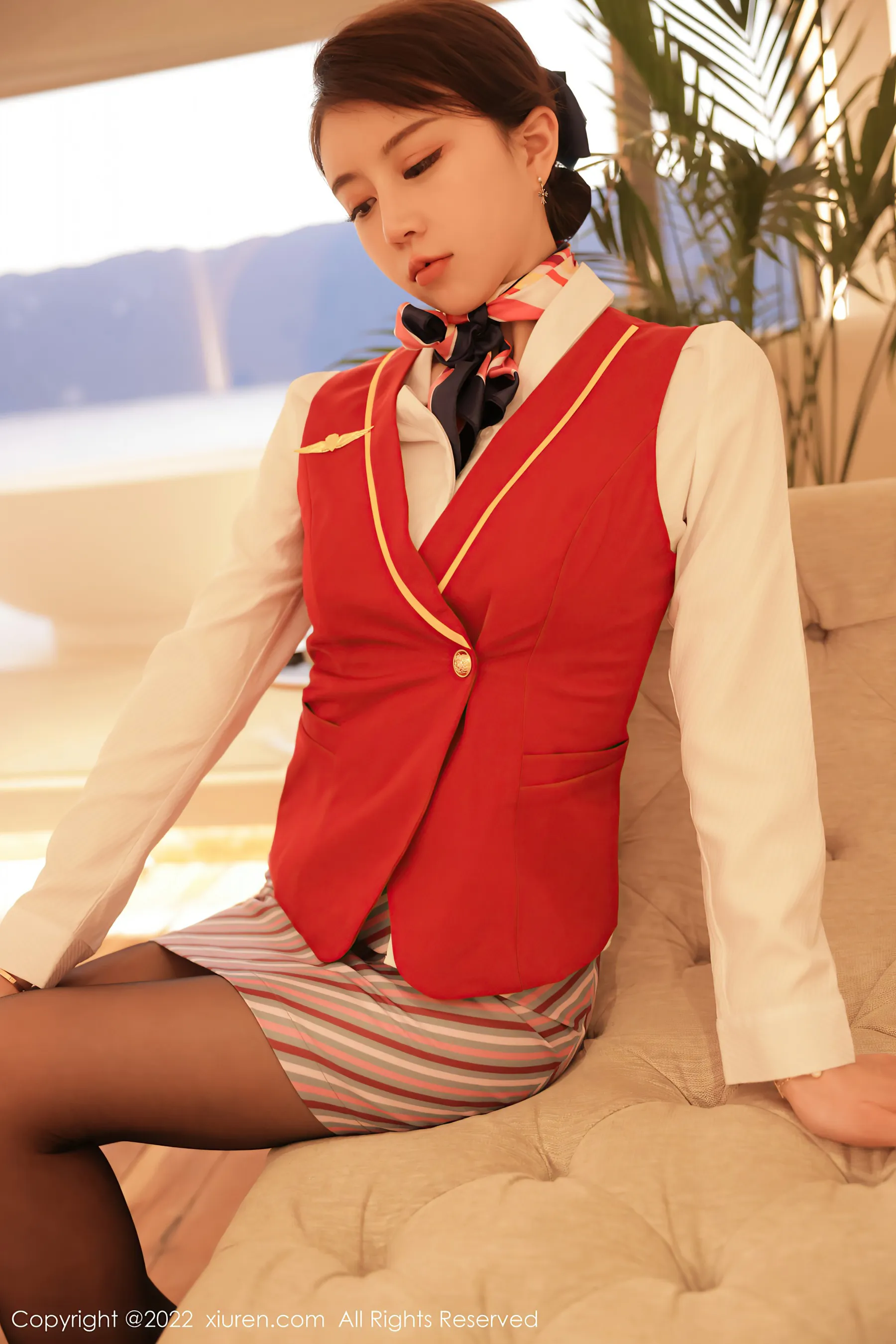  秀人网 No.4824 tina_甜仔 空姐制服蕾丝写真第18张