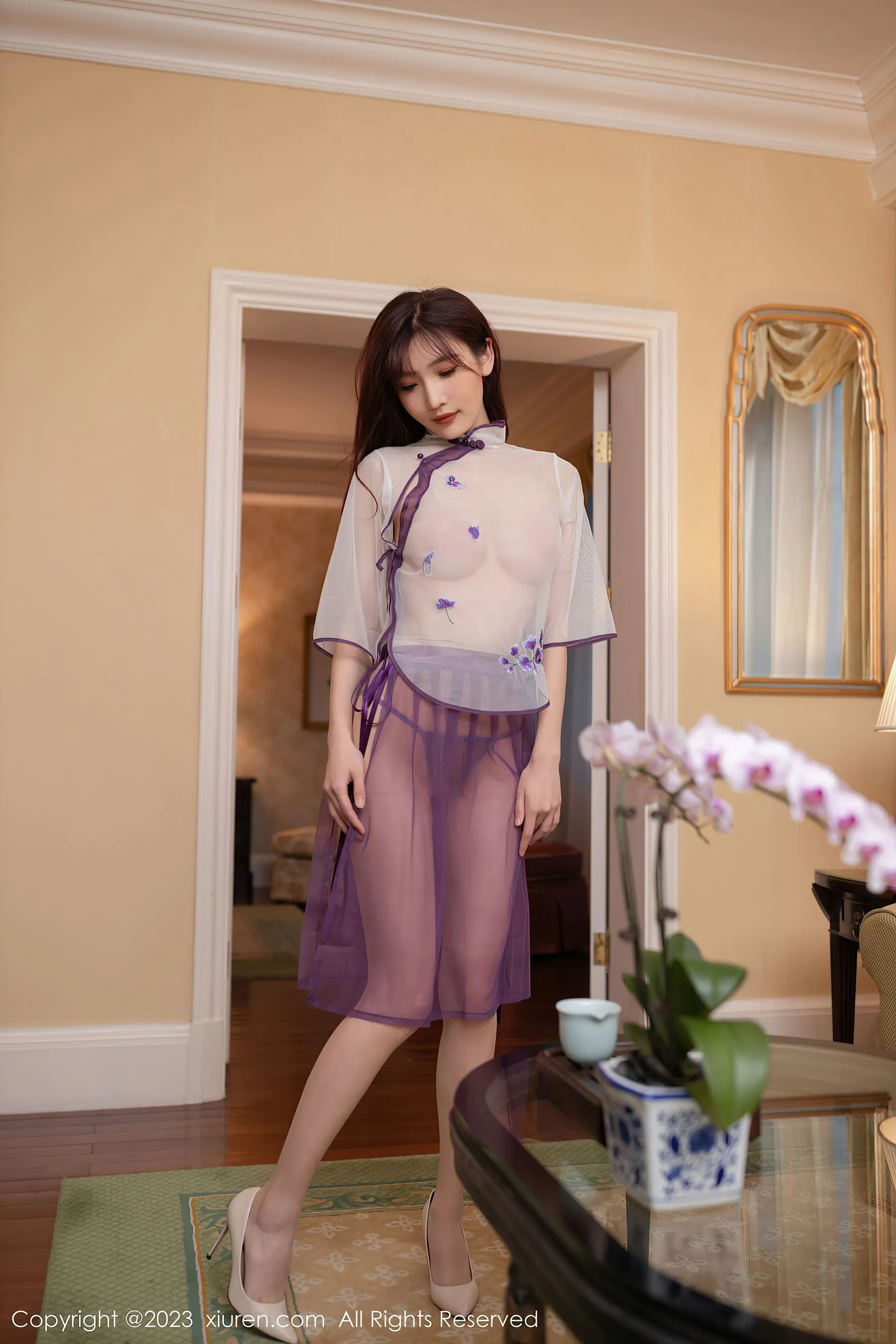  秀人网 No.6608 陆萱萱 古装美腿第16张