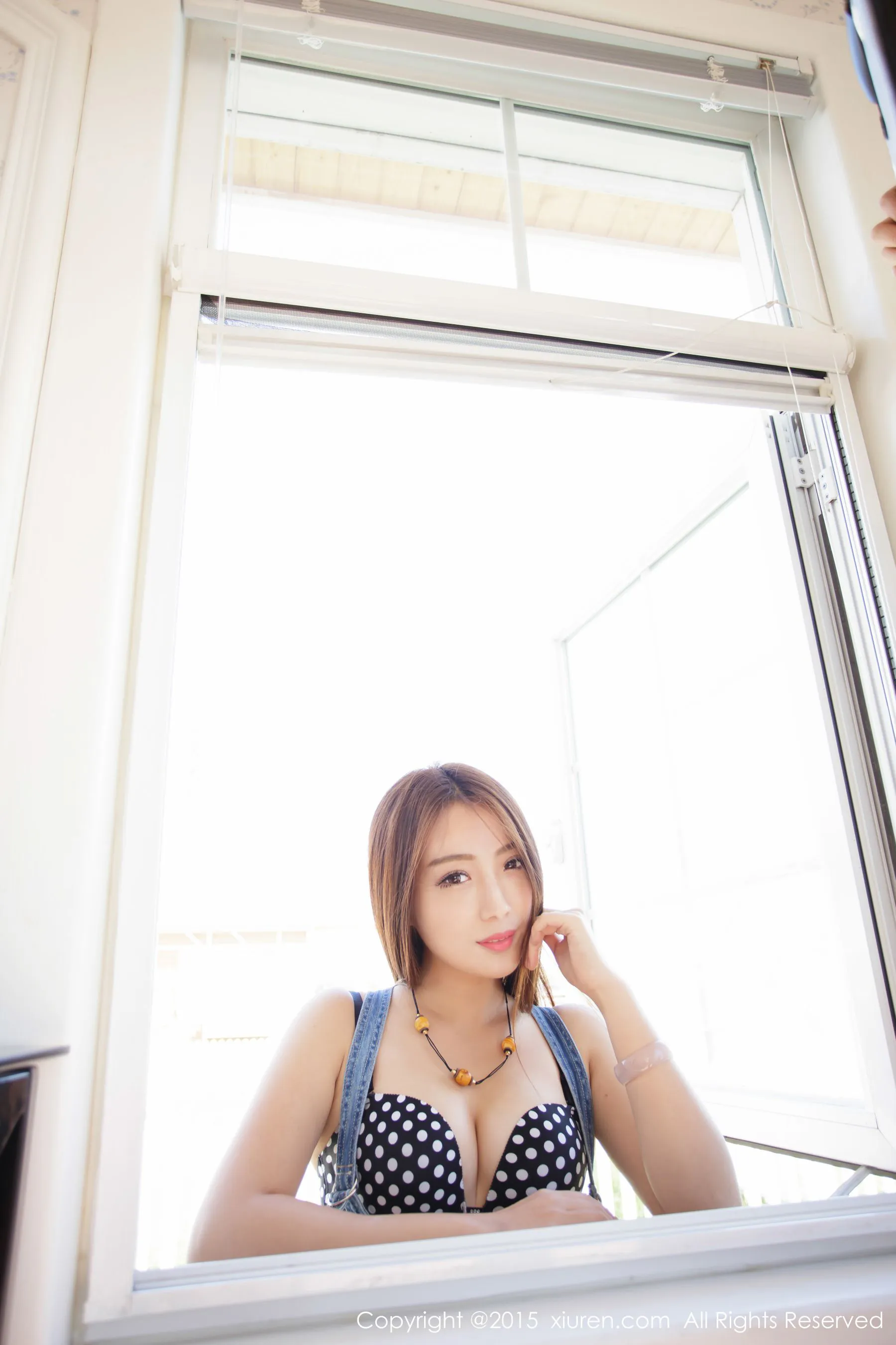  Elma梦《吊带牛仔裤+2套内衣》 秀人网 No.413第6张