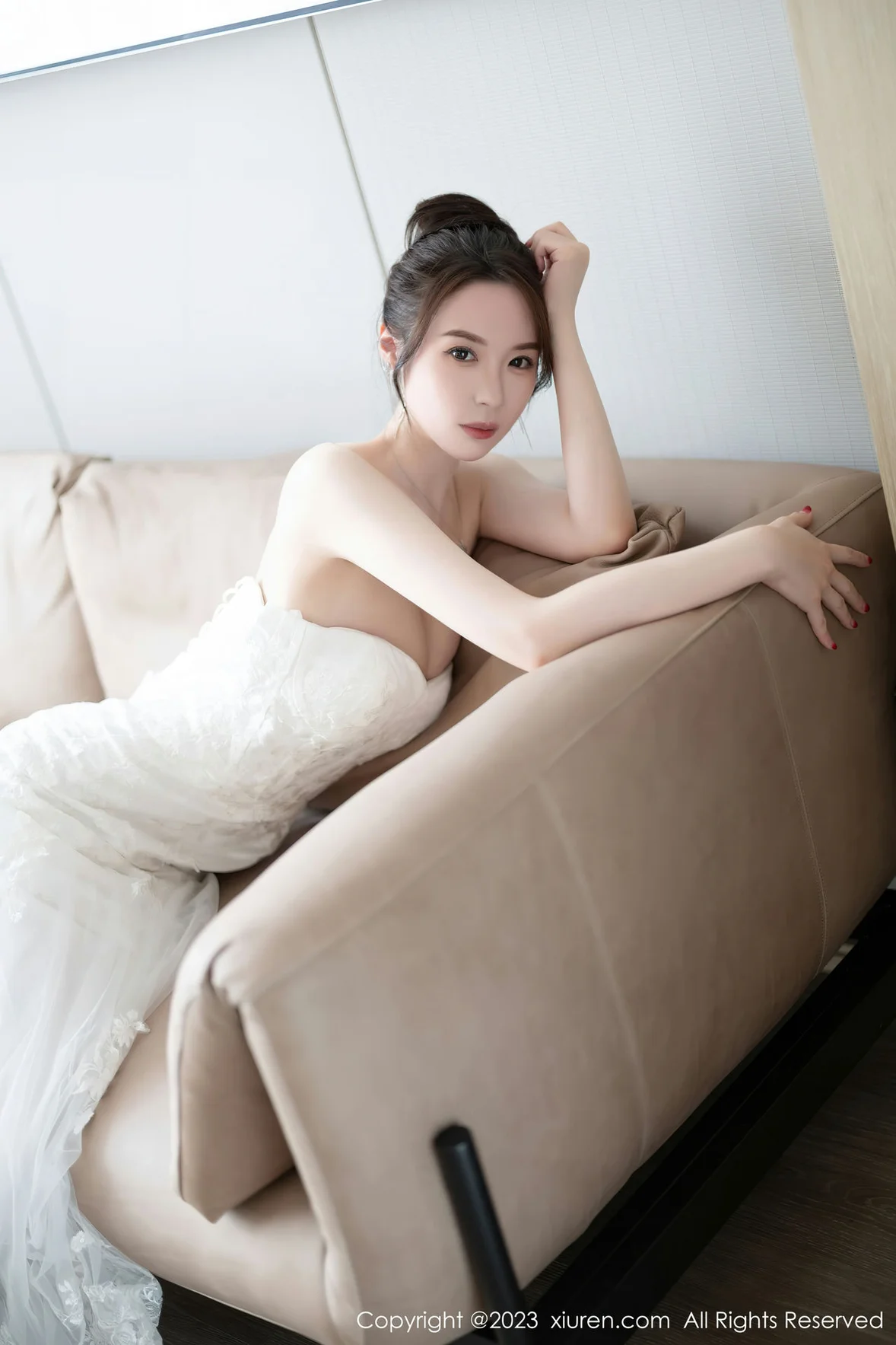  XiuRen 秀人 No.7310 梦心玥 白色婚纱服饰安吉旅拍 [84P]第12张