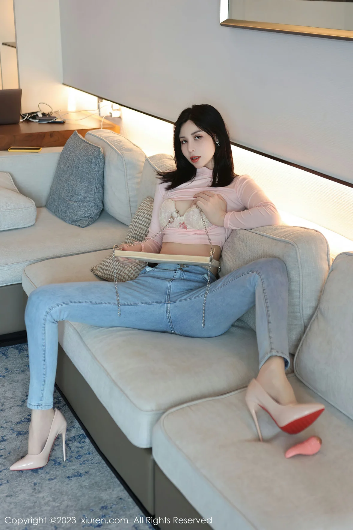  XiuRen 秀人 No.6992 曼柔 粉色蕾丝内衣性感写真 [83P]第11张