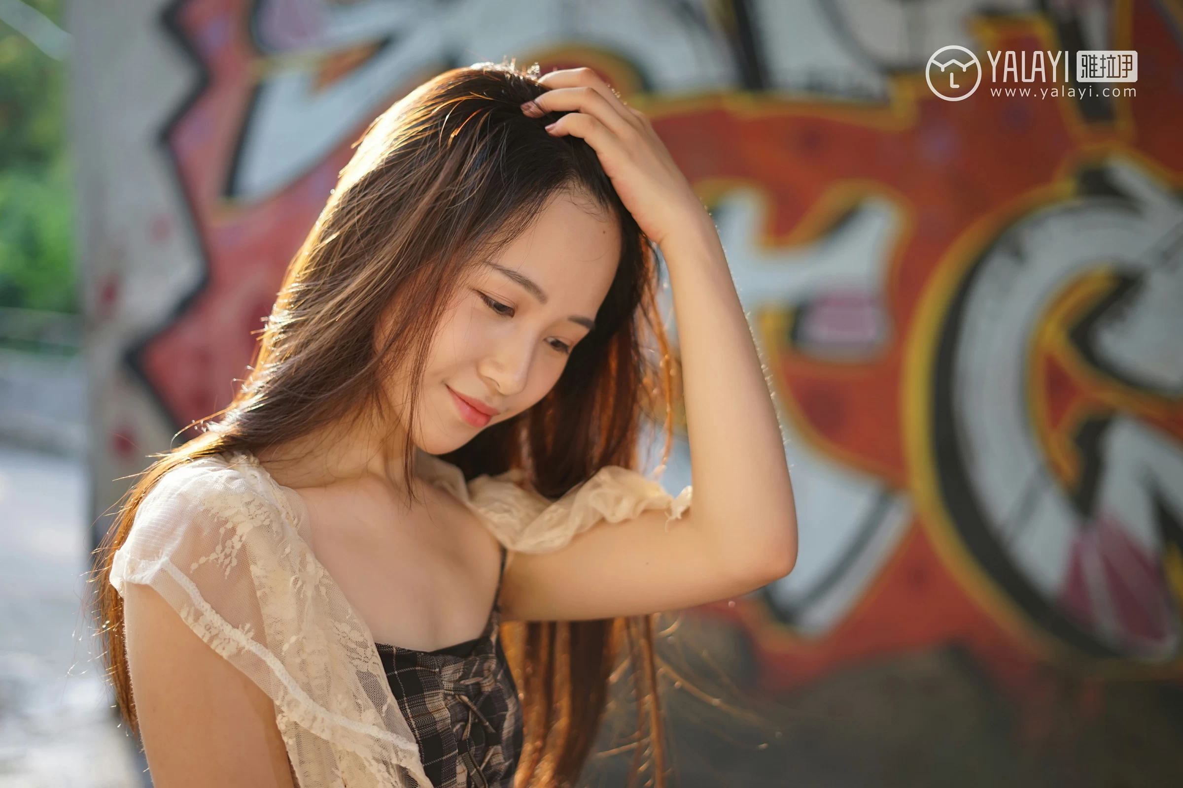 [YALAYI雅拉伊]NO.029 纯粹之心 卡柔 透视蕾丝上衣加吊带连衣裙性感私房写真集第11张