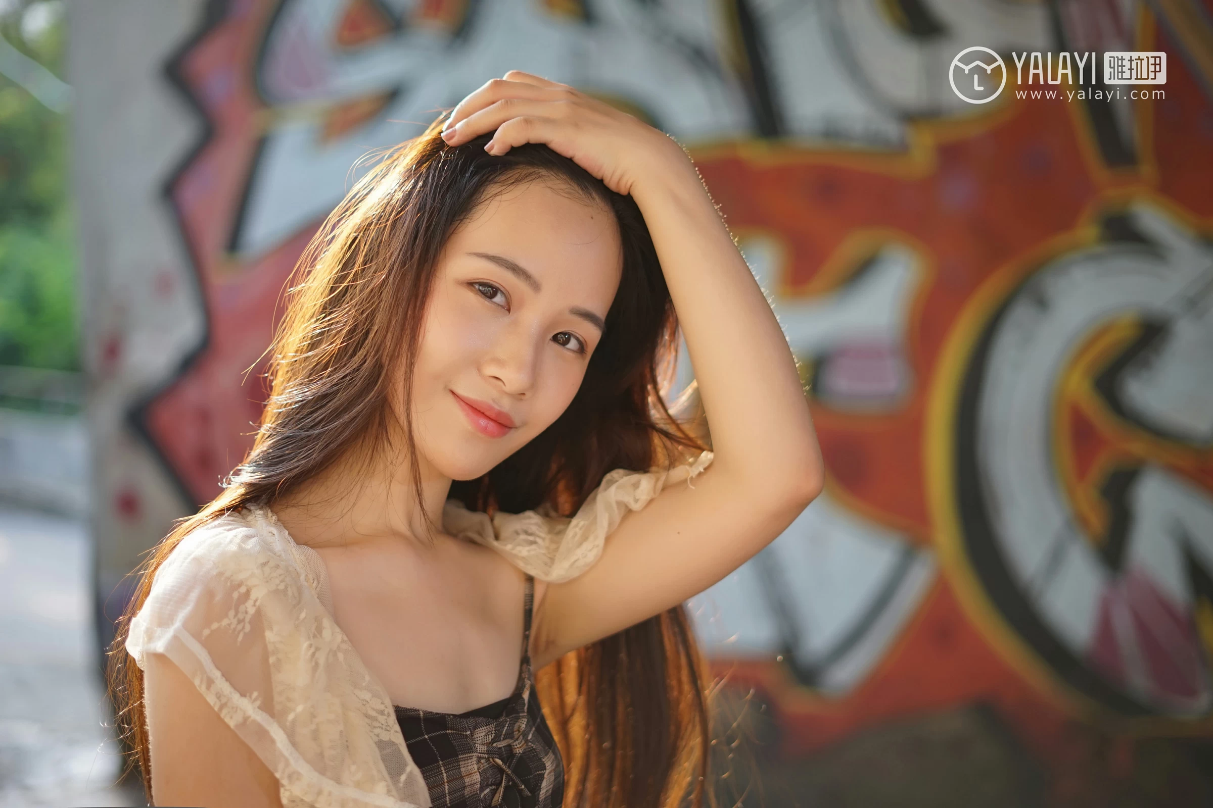 [YALAYI雅拉伊]NO.029 纯粹之心 卡柔 透视蕾丝上衣加吊带连衣裙性感私房写真集第11张