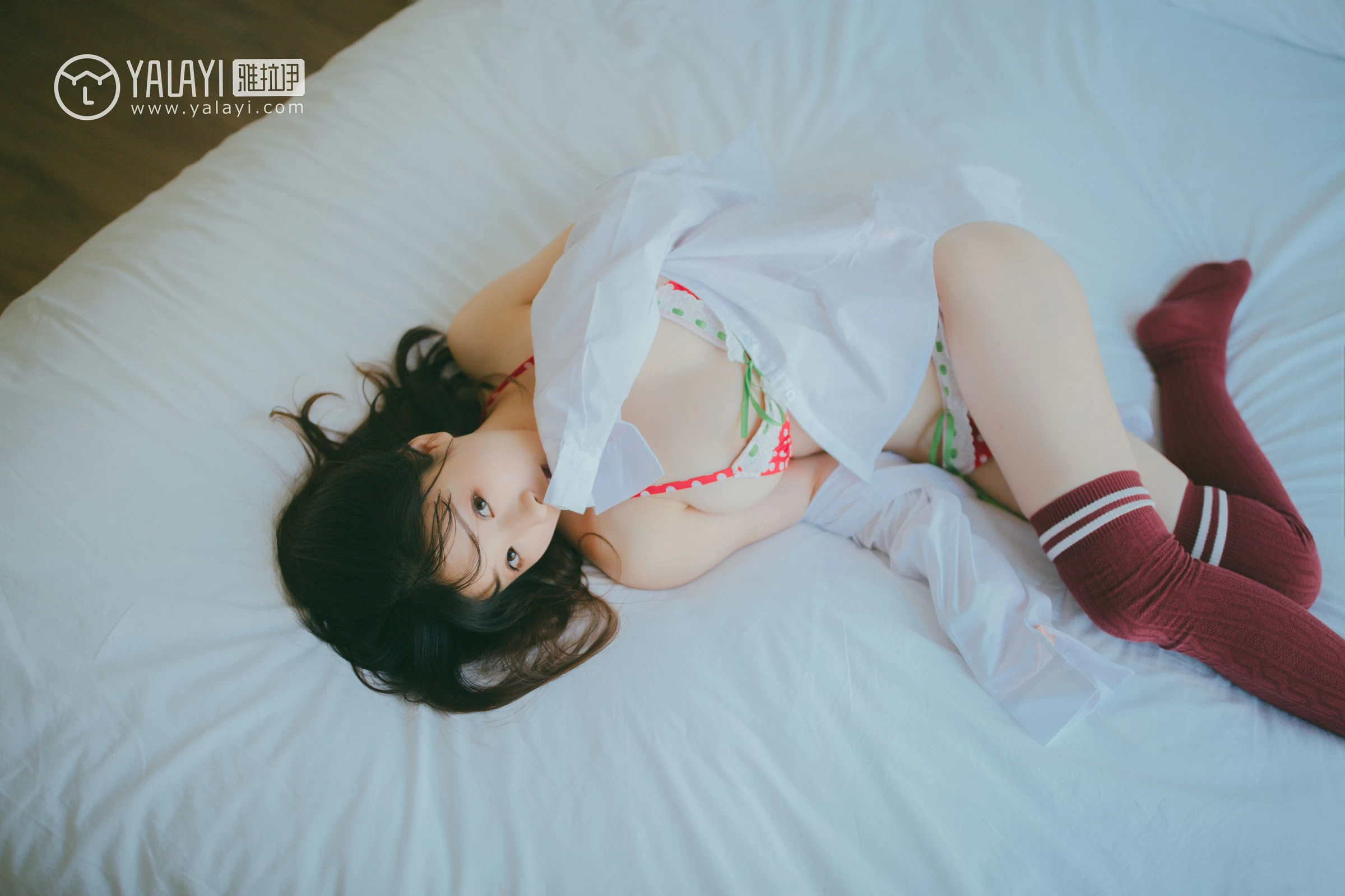 [YALAYI雅拉伊]NO.055 我一定会爱上你 南瓜南瓜 白色透视衬衫加红色情趣内衣性感私房写真集第14张