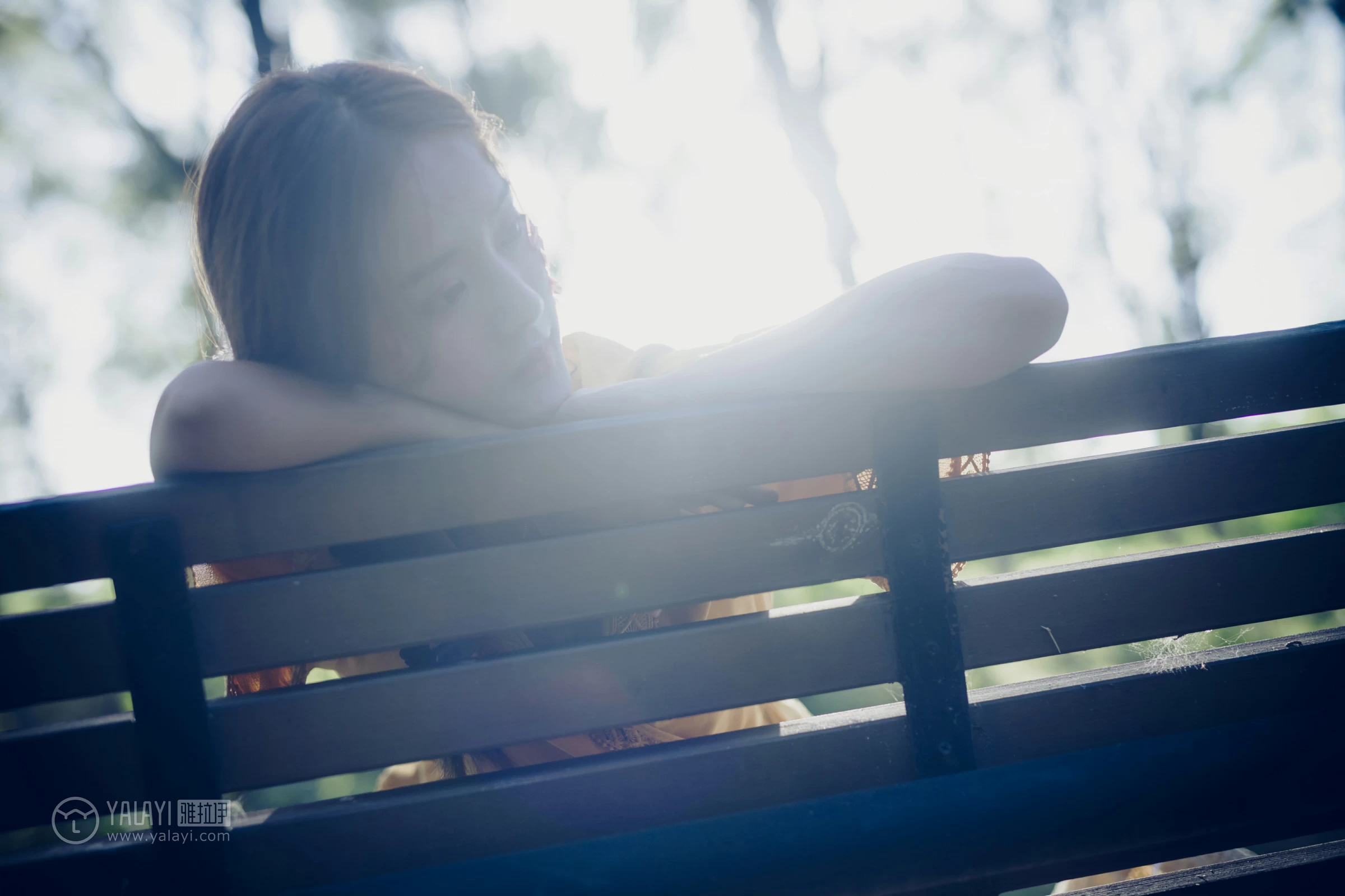 [YALAYI雅拉伊]NO.117 夏日小清新 白日梦 黄色蕾丝连衣裙清纯私房写真集第10张