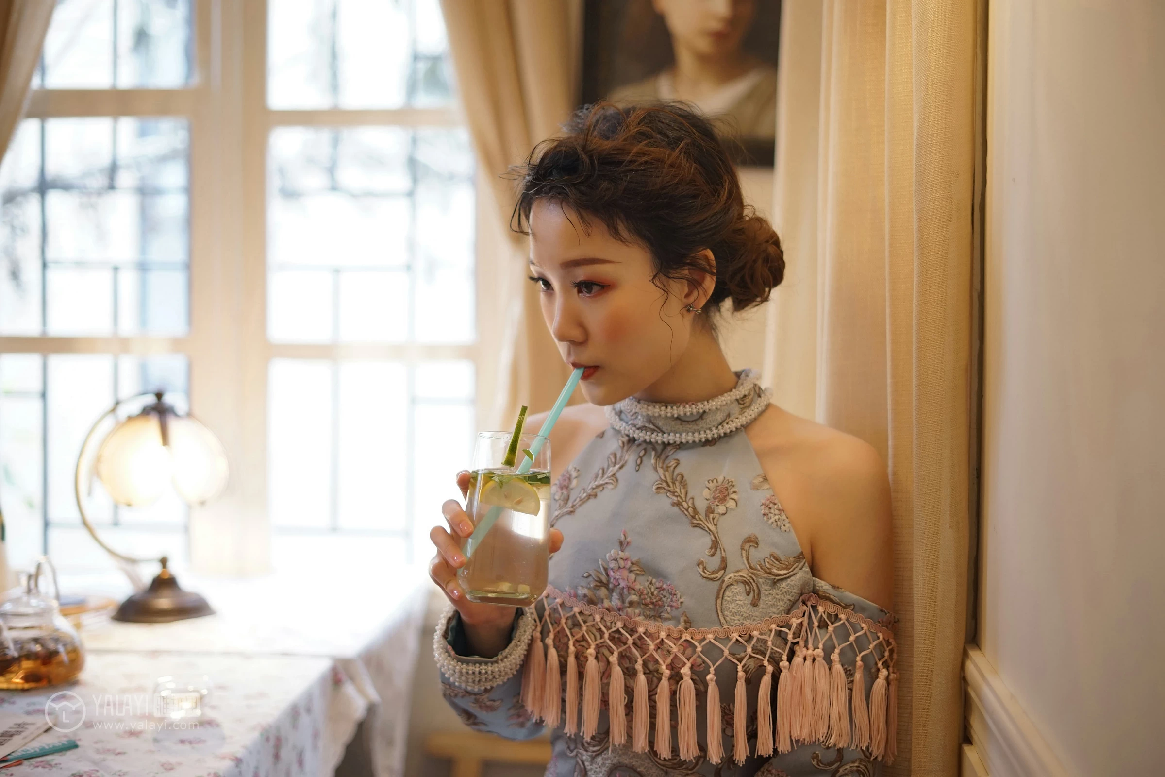 [YALAYI雅拉伊]NO.155 等2 奥莉 吊脖连衣裙 优雅端庄私房写真集第7张