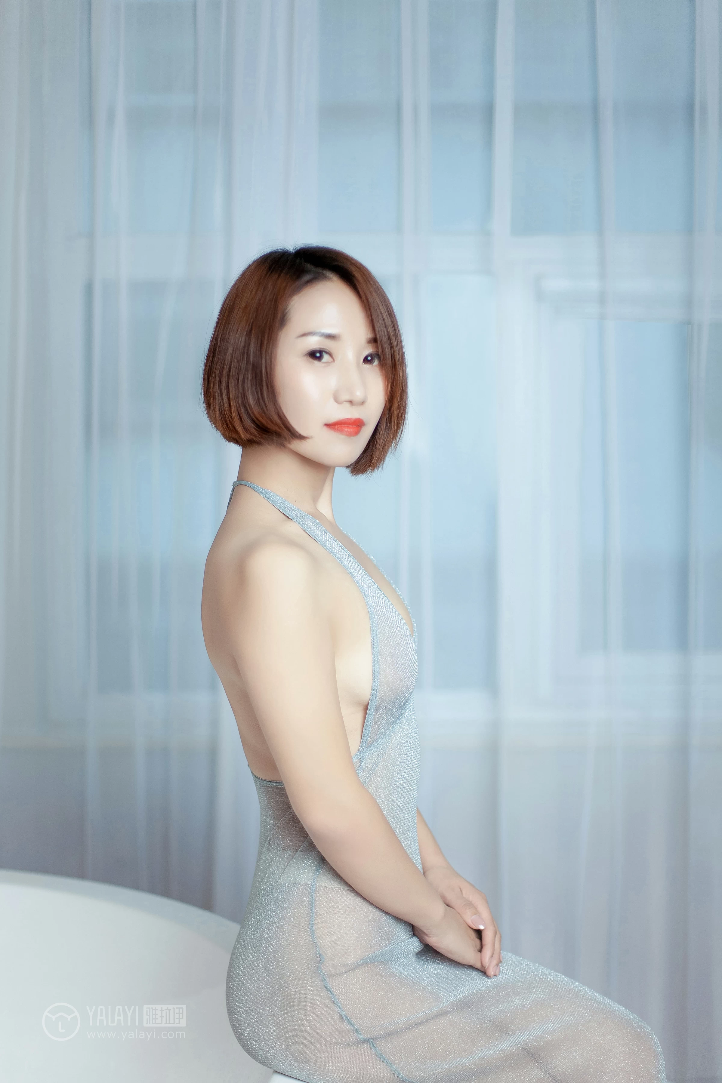 [YALAYI雅拉伊]NO.144 浴湿不挂 嫣然 吊带透视情趣连衣裙性感私房写真集第1张