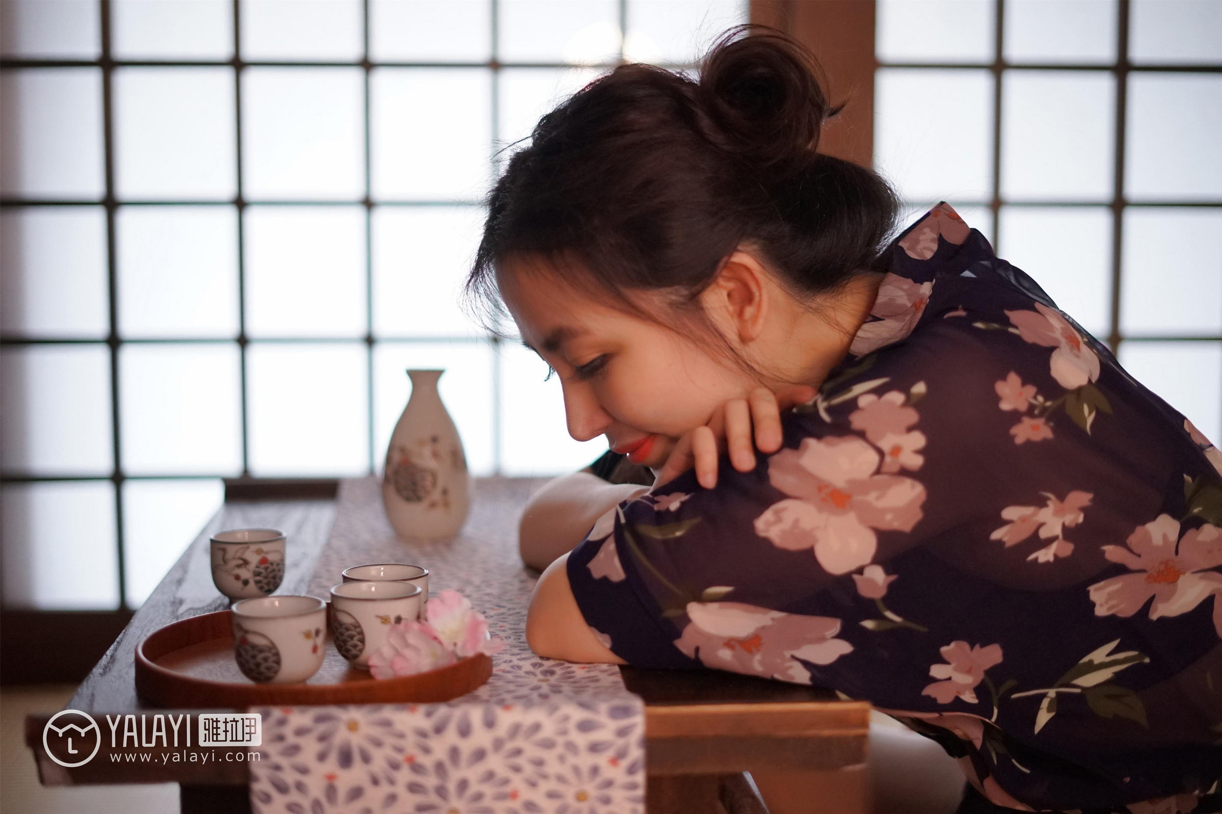 [YALAYI雅拉伊]NO.016 和服之韵 沈紫云 黑色透视和服性感私房写真集第4张