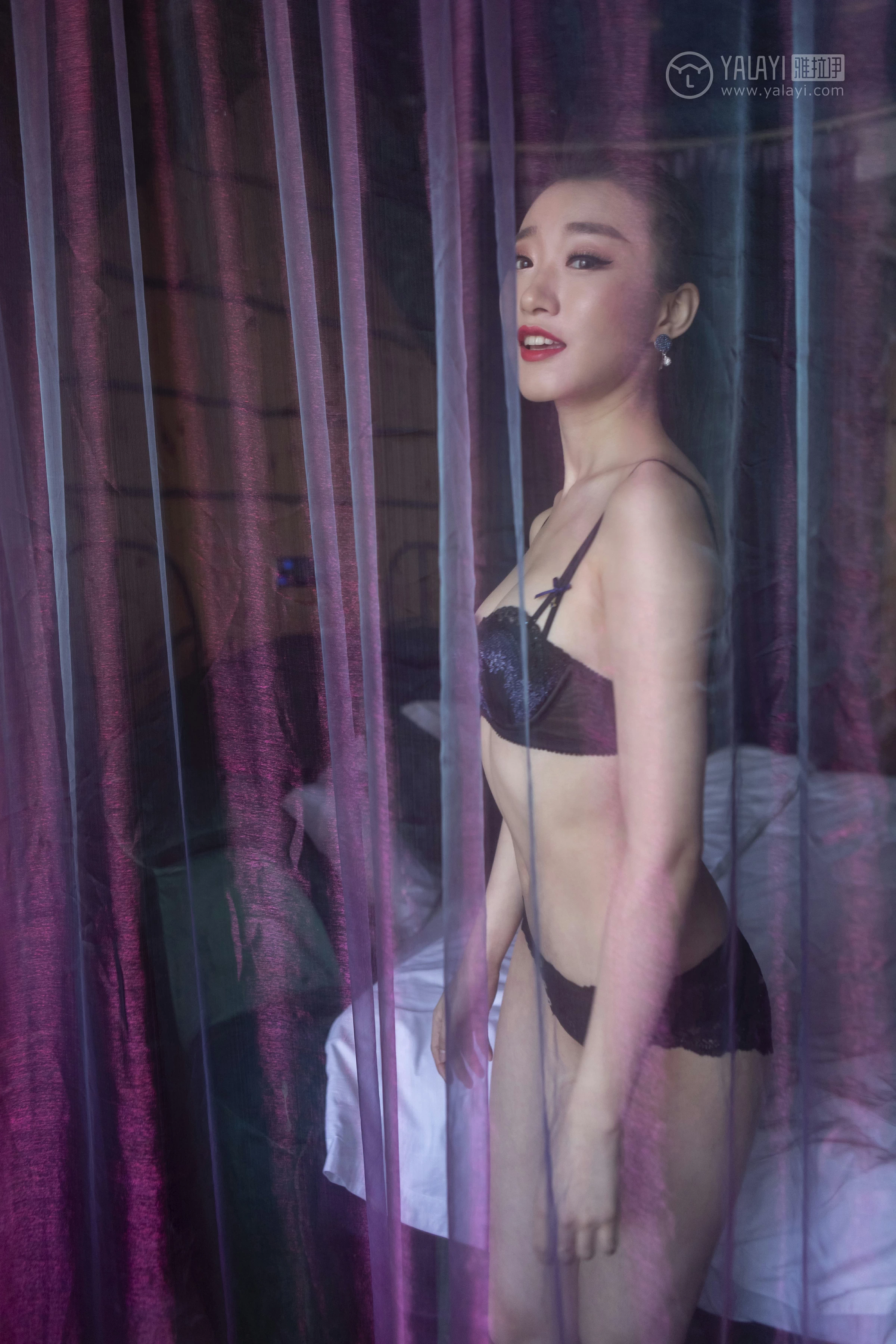 [YALAYI雅拉伊]No.228 紫纱 心怡 黑色蕾丝内衣性感私房写真集第11张