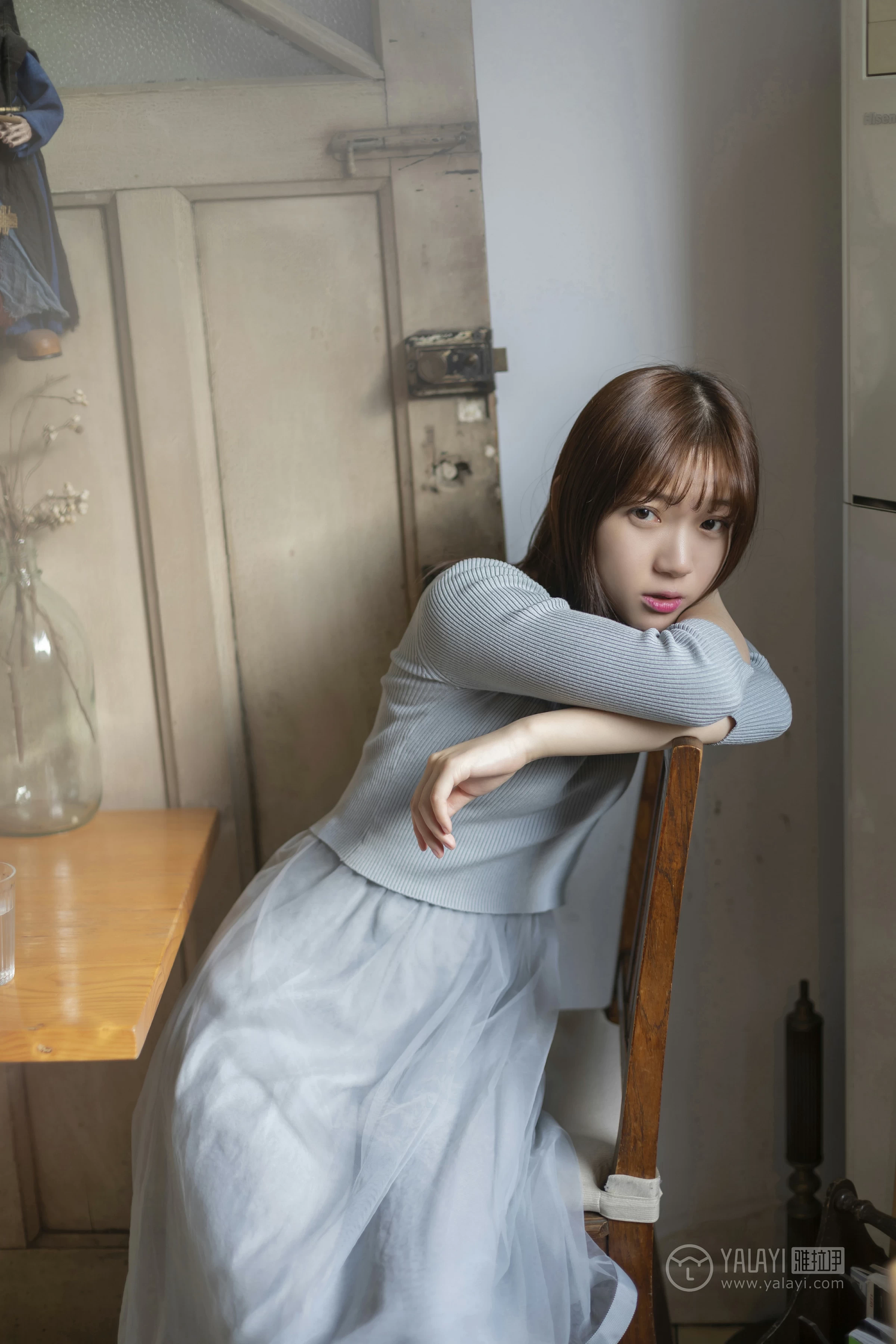 [YALAYI雅拉伊]No.249 看着你玩 刘开心 蓝色上衣加短裙清纯可爱私房写真集第13张