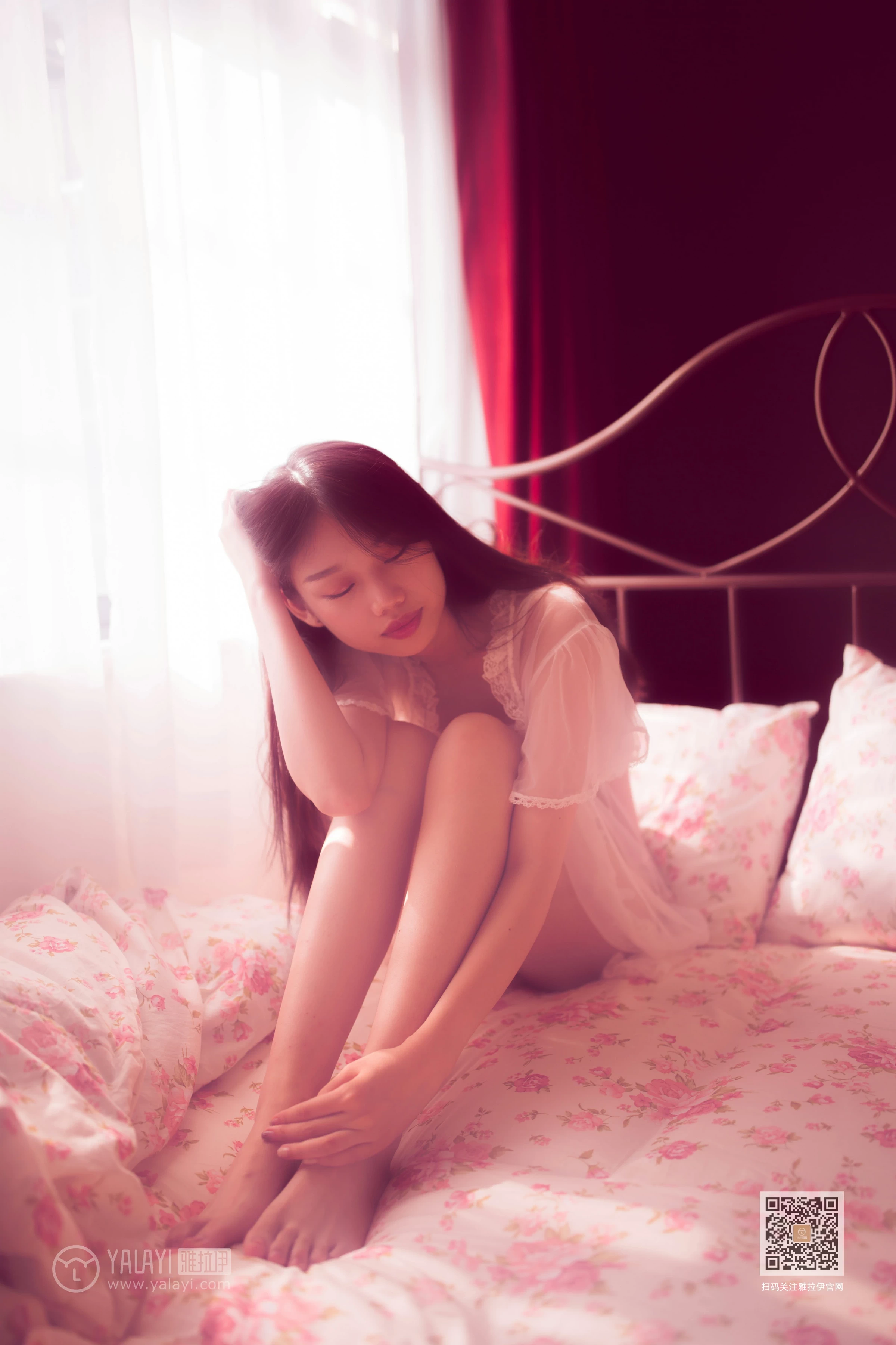 [YALAYI雅拉伊]No.394 情深深 加奈 白色透视睡衣加情趣内衣性感私房写真集第7张