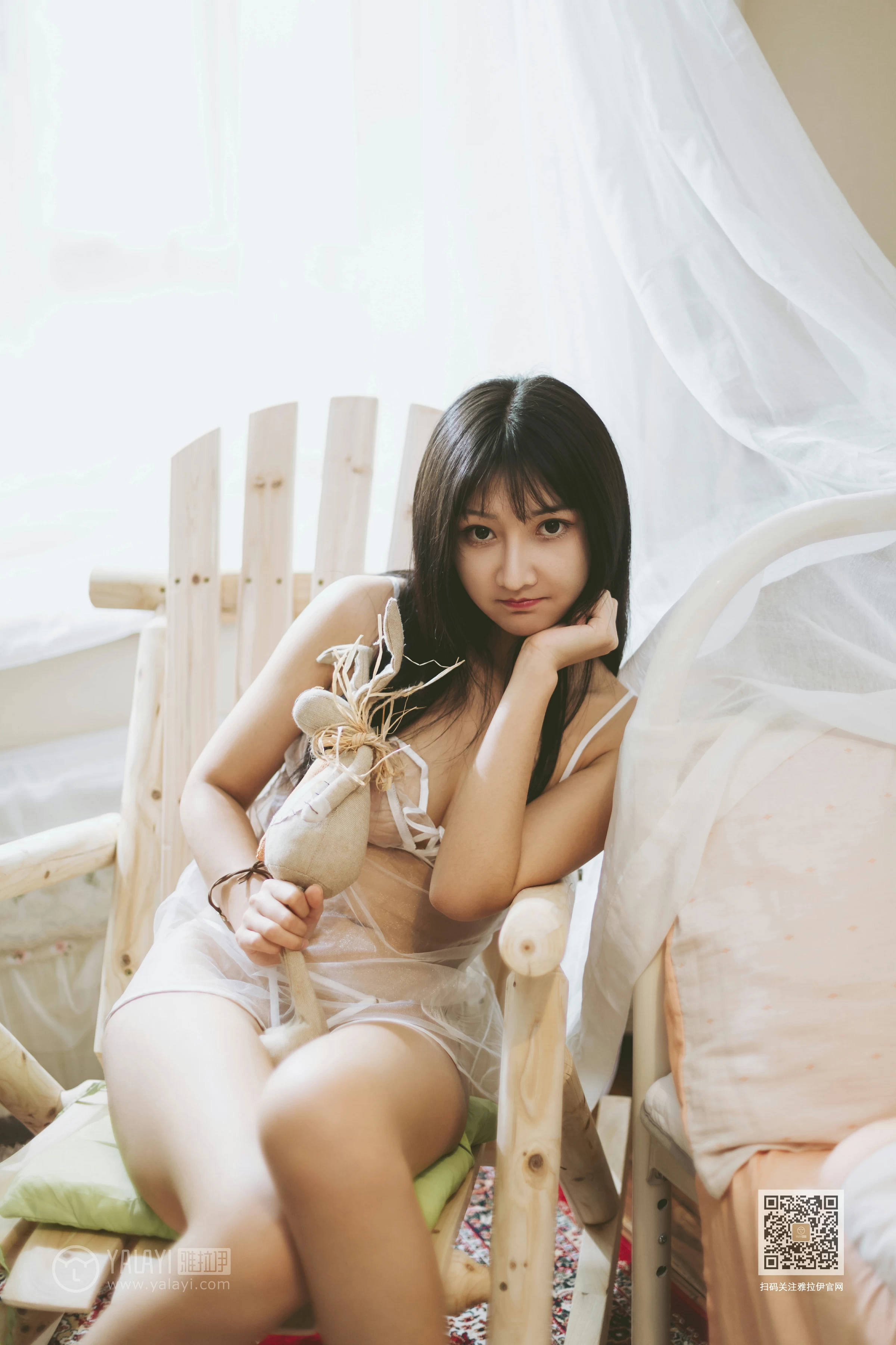 [YALAYI雅拉伊]Vol.489 肌衫透骨 韩熙 白色透视情趣内衣性感私房写真集第10张