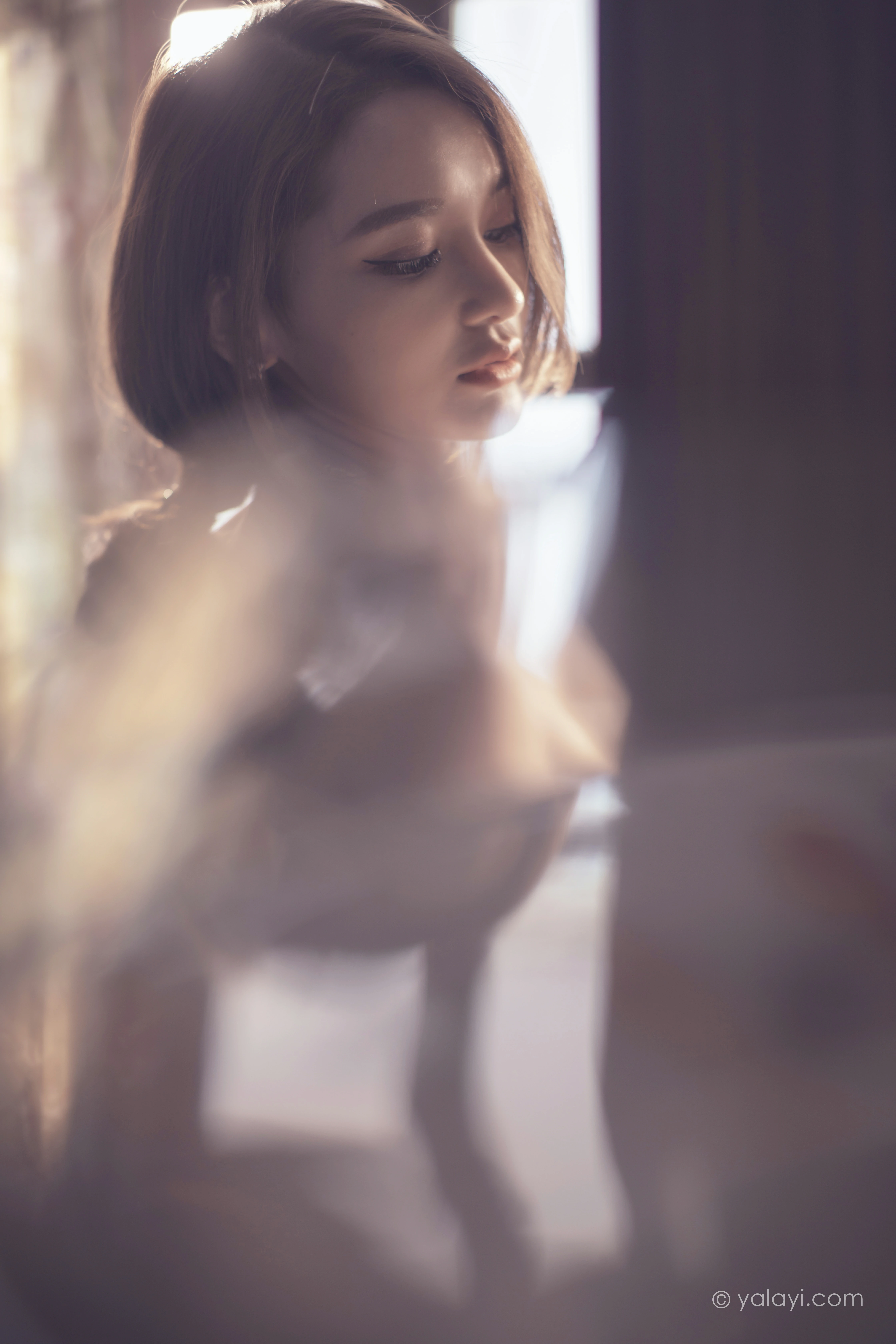 [YALAYI雅拉伊]NO.803 若有思 梓杨 白色透视衬衫居家性感私房写真集第9张