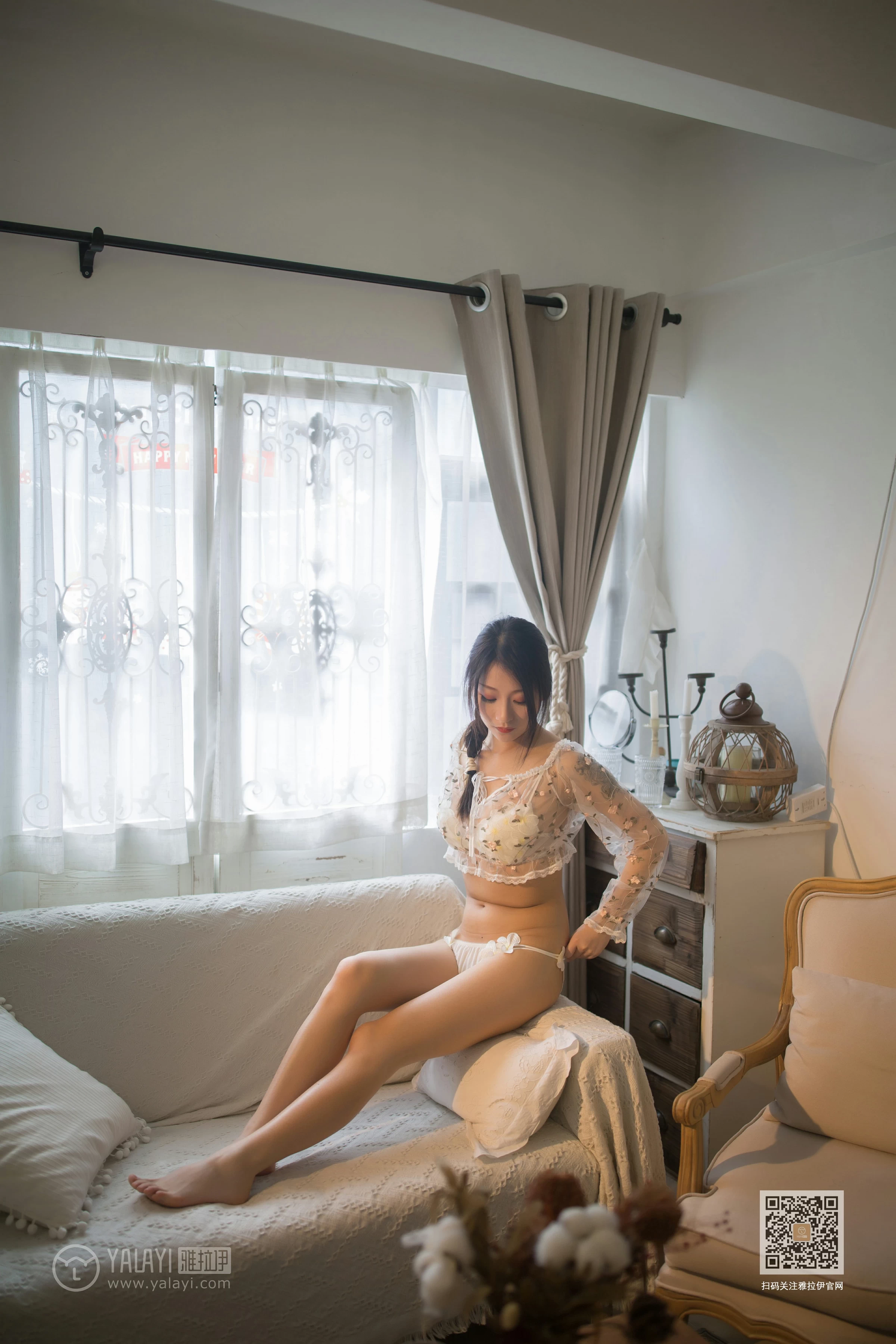 [YALAYI雅拉伊]NO.658 《朦胧》 婉儿 透视情趣上衣加白色内衣性感私房写真集第15张
