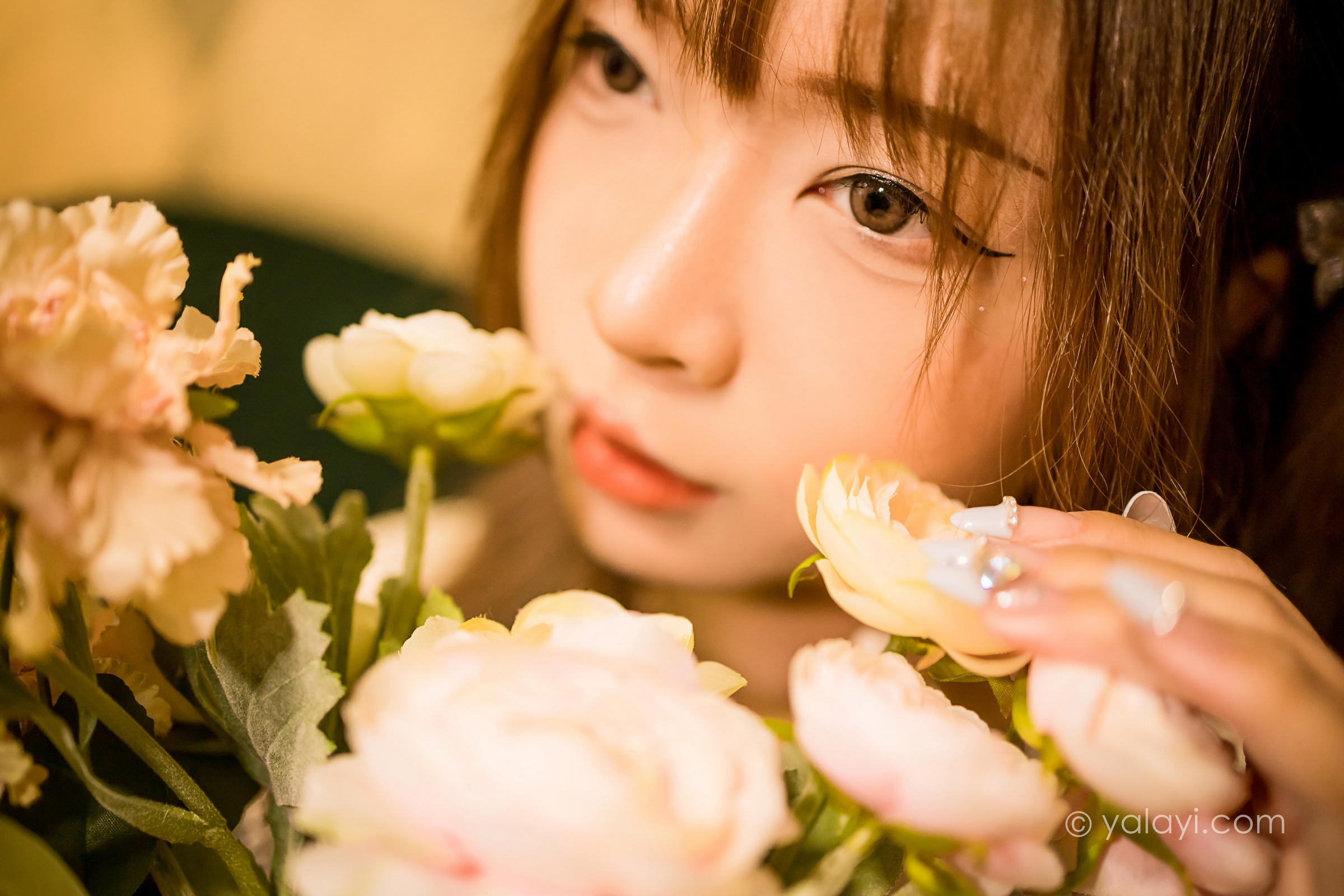 [YALAYI雅拉伊]2022.08.31 黑色的蝴蝶 阿禾 黑色复古蕾丝连衣裙清纯写真集第3张