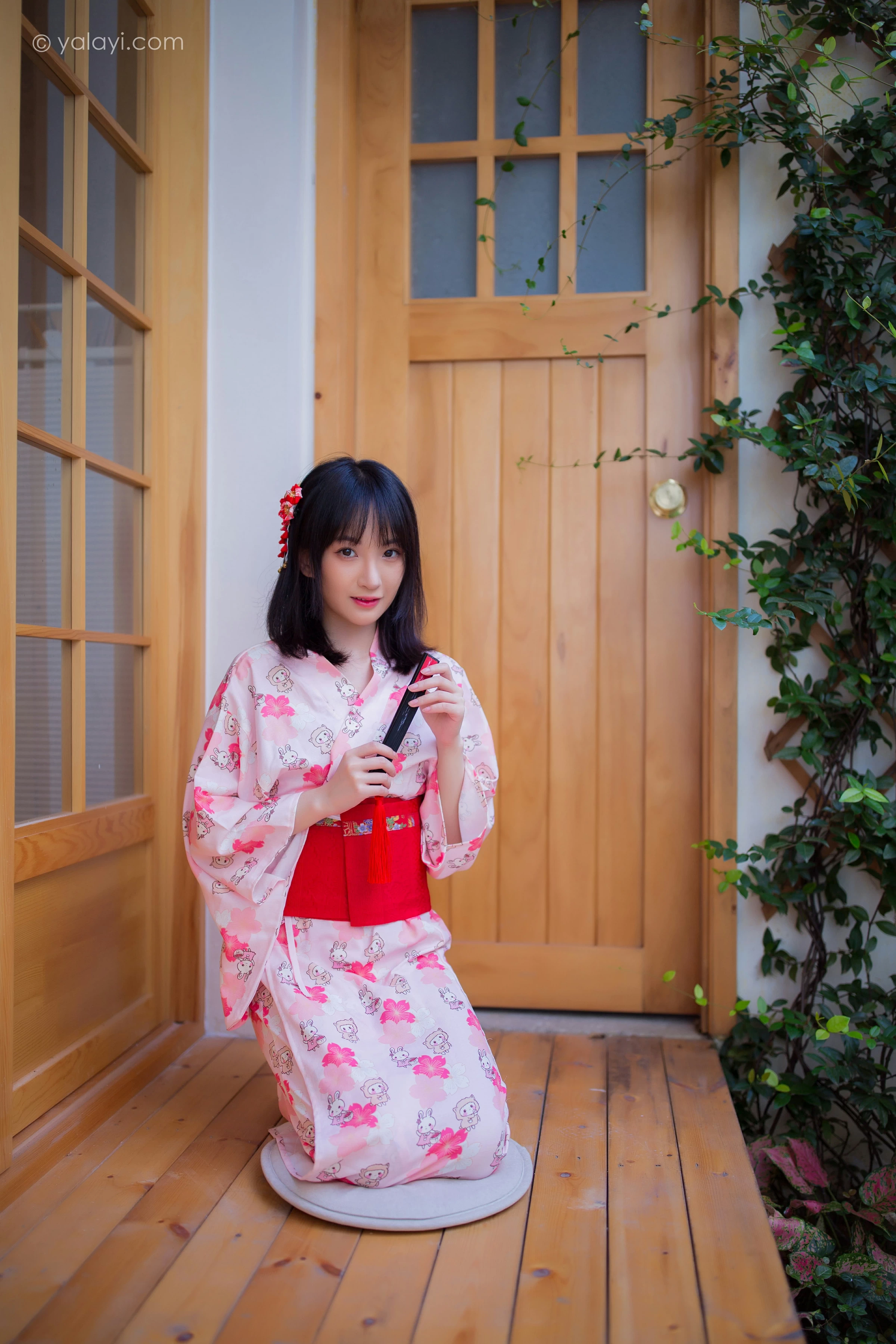 [YALAYI雅拉伊]NO.706 《樱花精灵》 落落 粉色和服性感私房写真集第5张