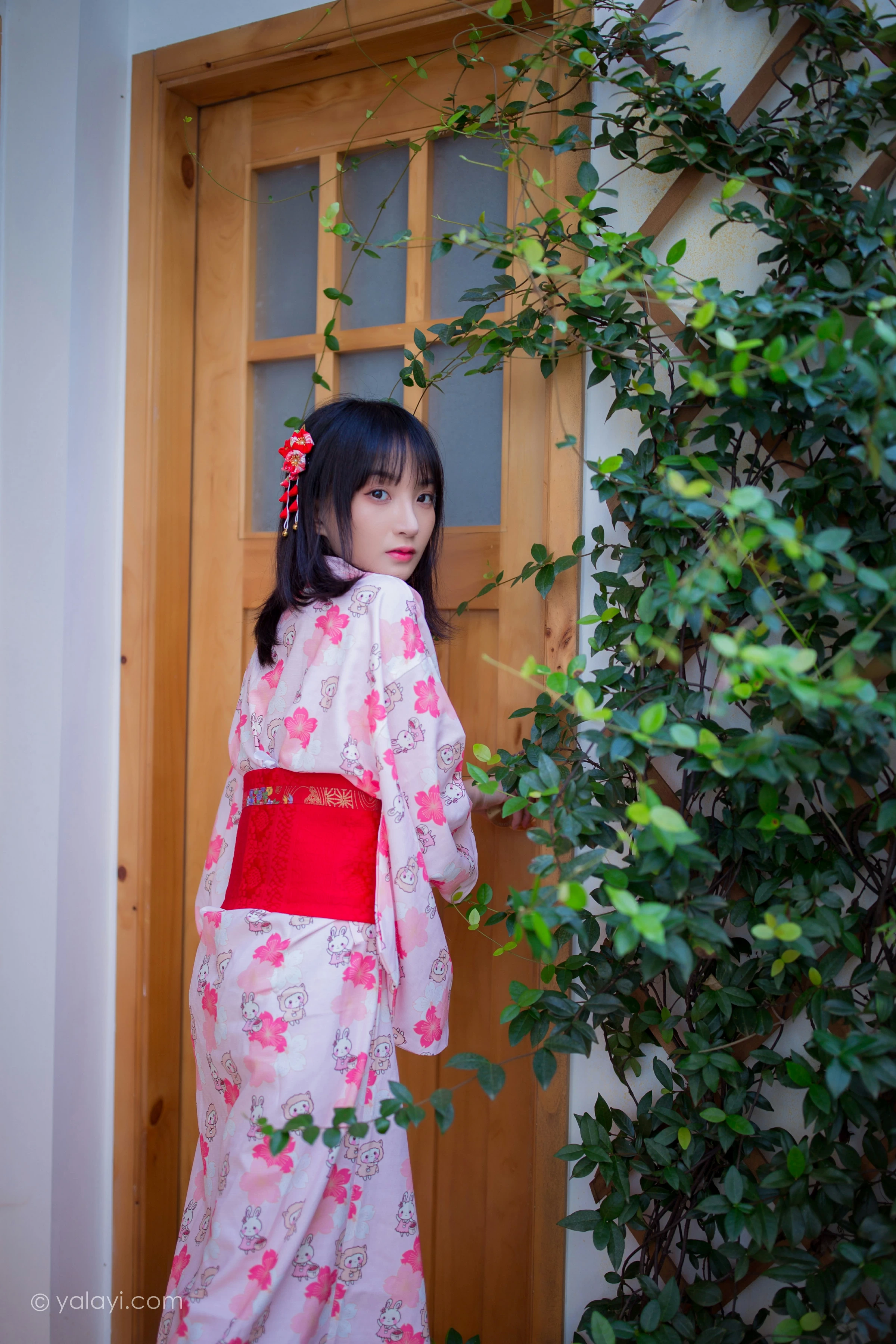 [YALAYI雅拉伊]NO.706 《樱花精灵》 落落 粉色和服性感私房写真集第12张