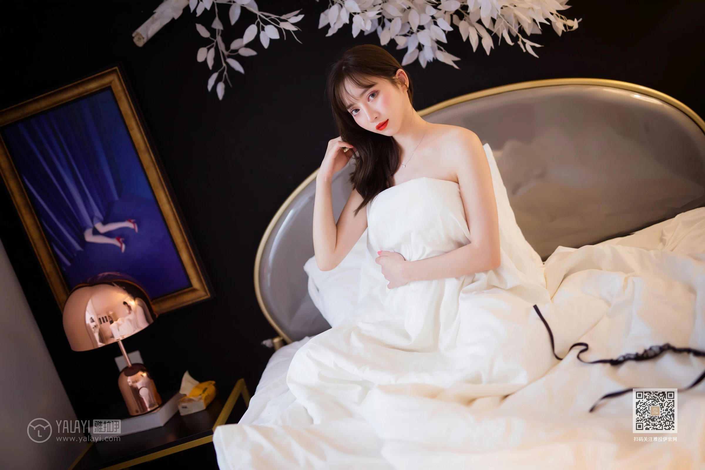 [YALAYI雅拉伊]Vol.462 濒临底线 白雪 黑色内衣加黑色蕾丝内裤性感私房写真集第13张