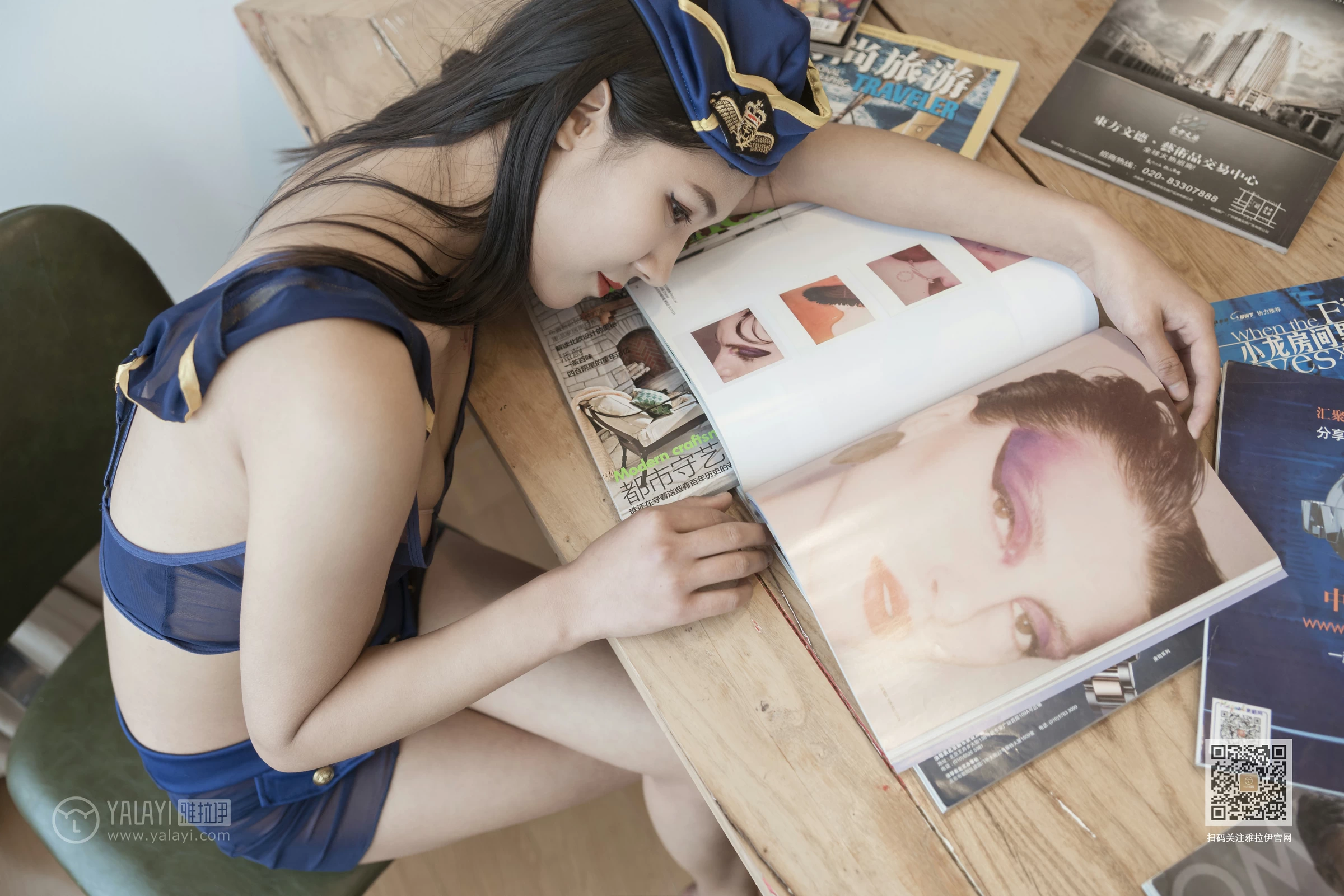 [YALAYI雅拉伊]Vol.516 空姐的另一面 诗诗 透视情趣制服加短裙性感私房写真集第6张