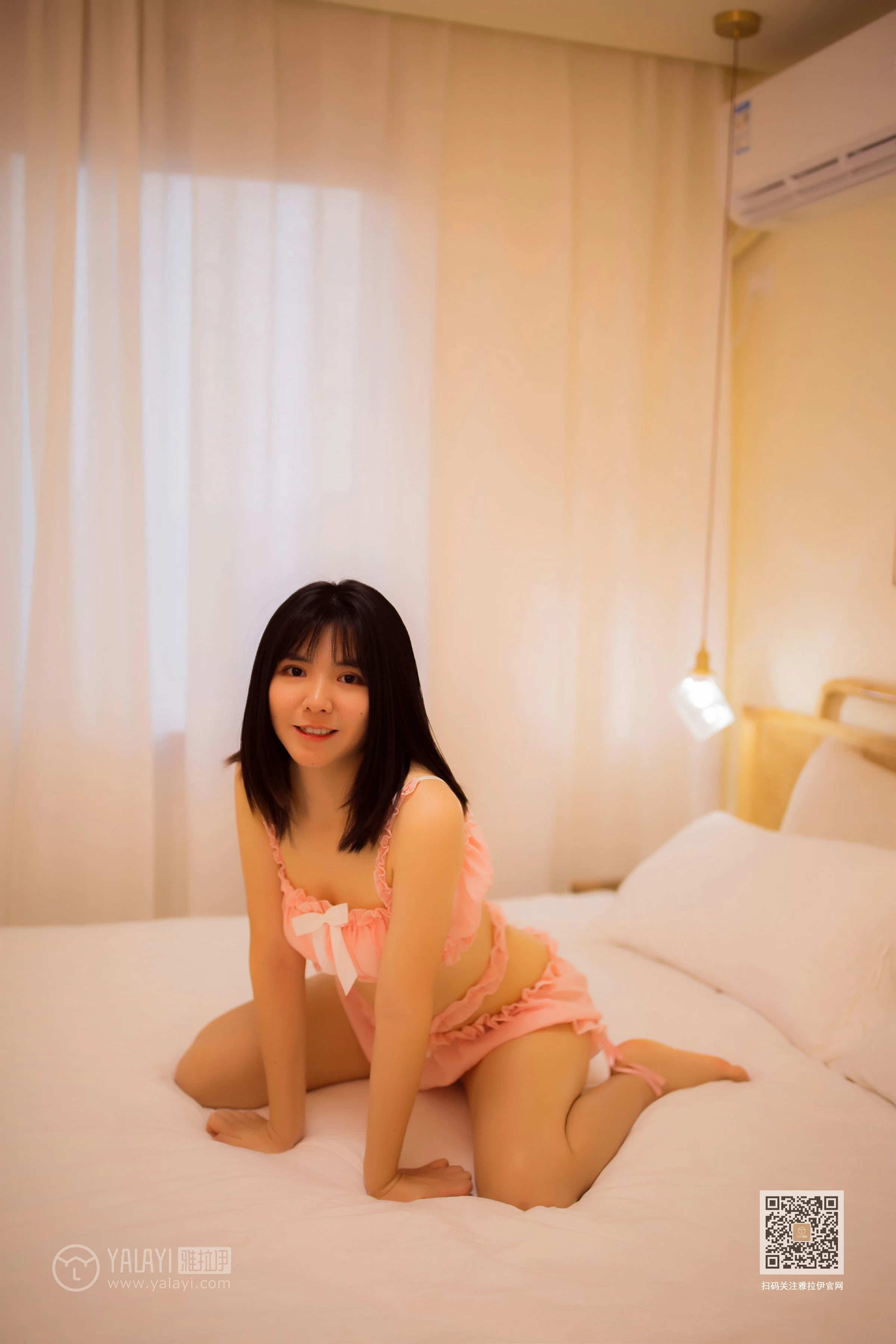 [YALAYI雅拉伊]NO.610 《听哥哥的话》 安妮 粉色内衣加短裤性感私房写真集第7张