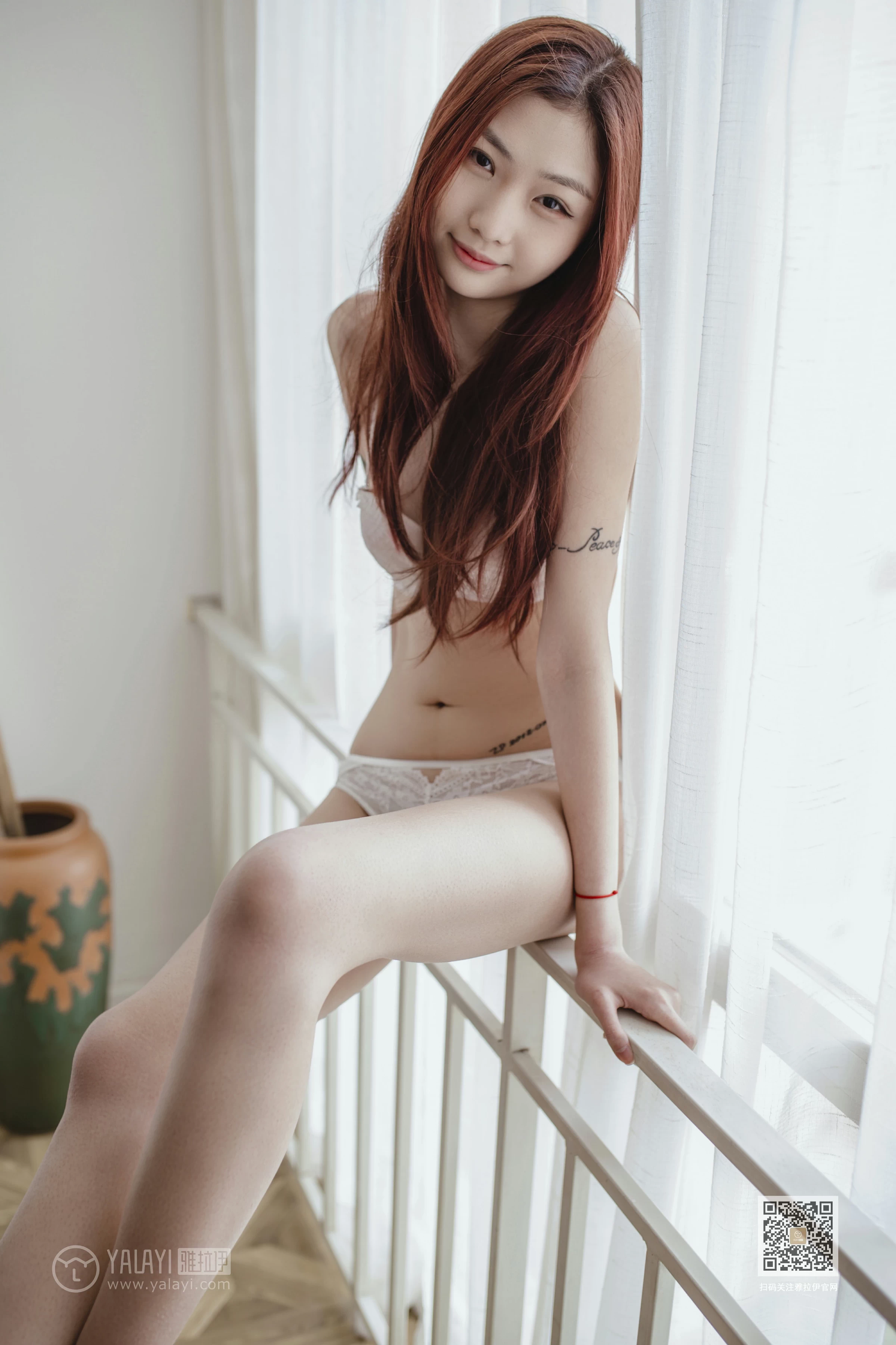 [YALAYI雅拉伊]NO.629 《有我陪着你》 鸭鸭 白色蕾丝内衣性感私房写真集第6张
